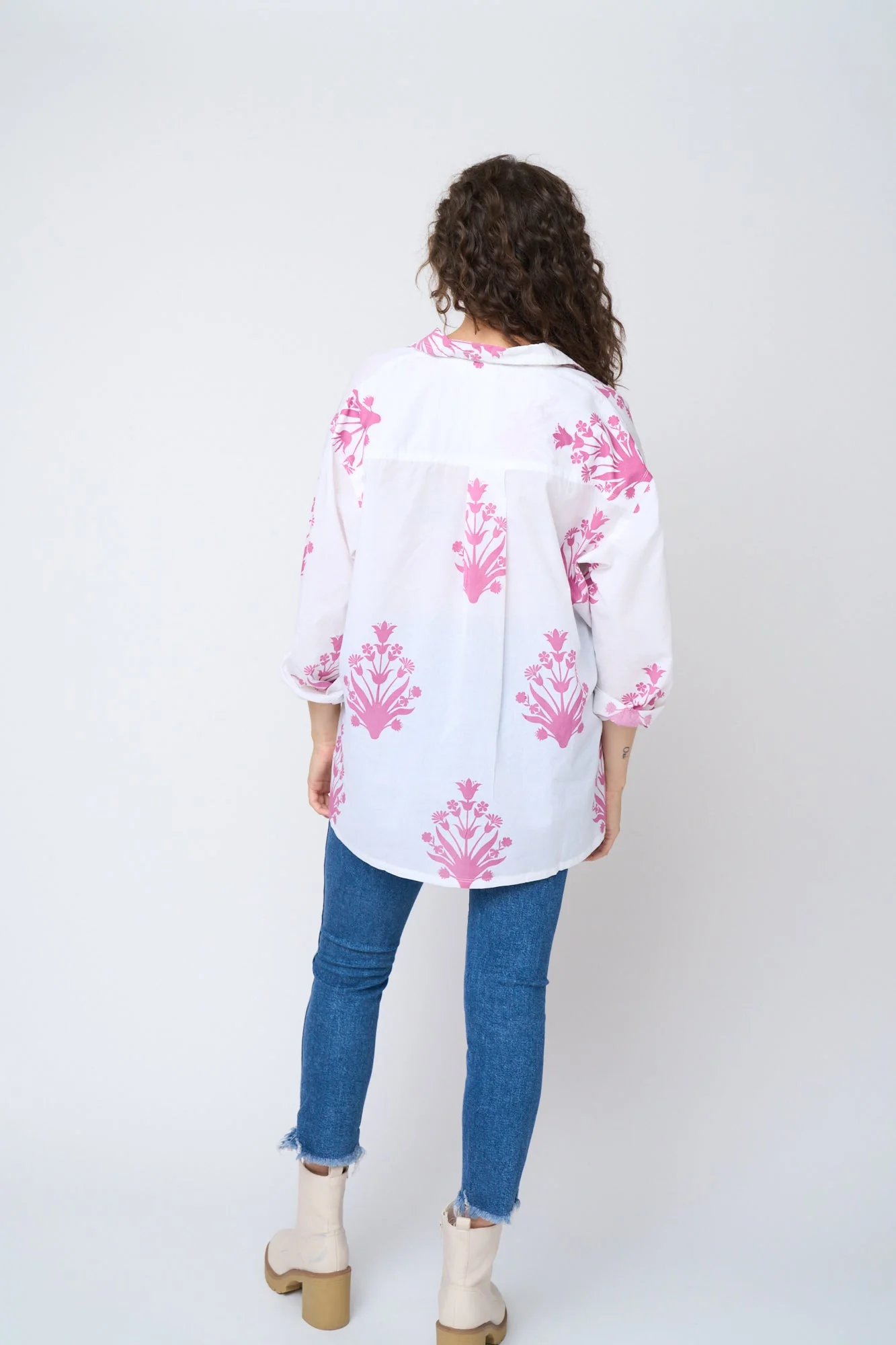 Relaxed Boyfriend Shirt - Cameo Floral Dahlia - Image 6