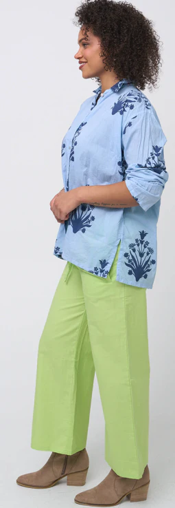 Relaxed Boyfriend Shirt - Cameo Floral Overdye Cornflower Blue - Image 3