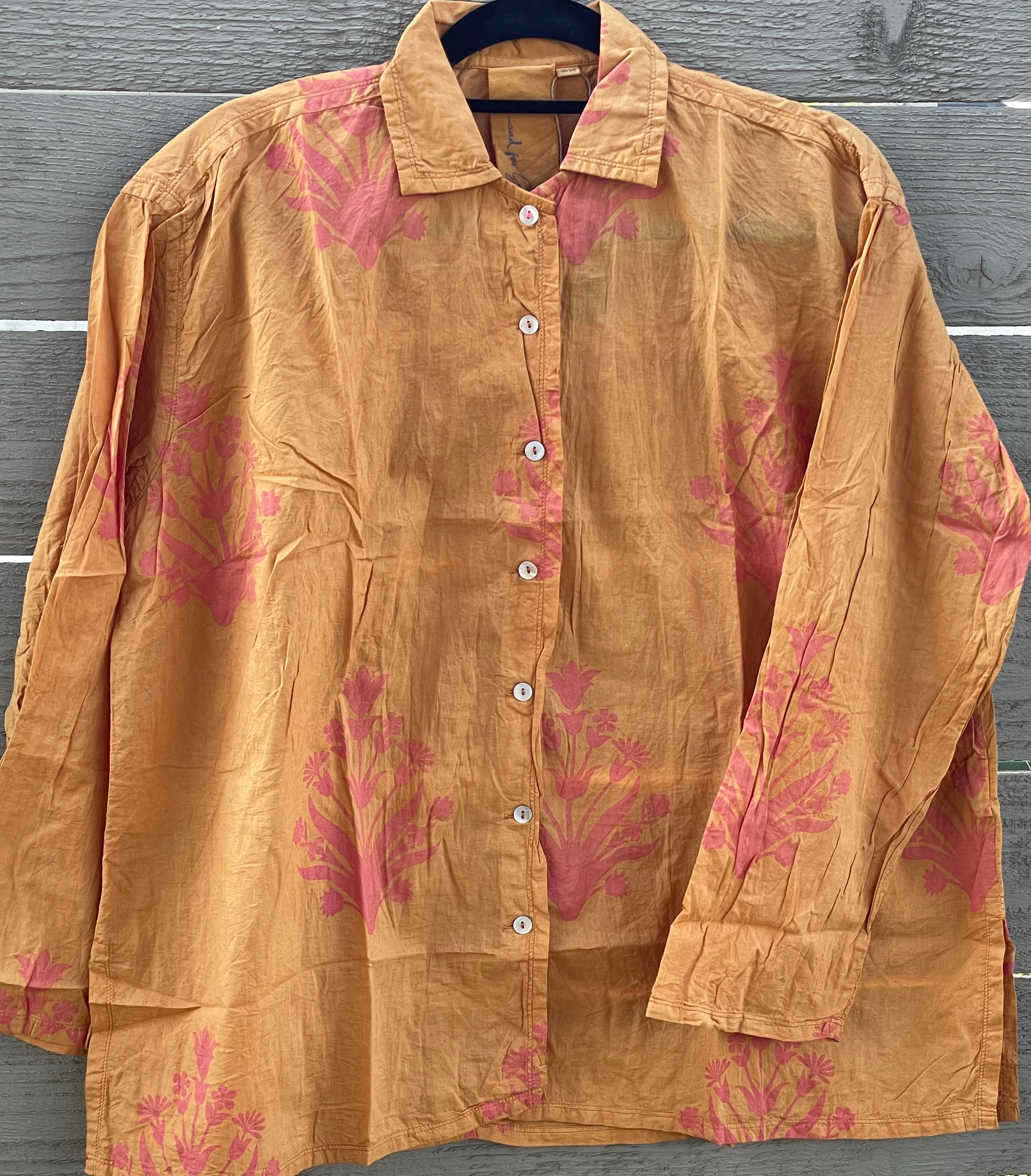 Relaxed Boyfriend Shirt - Cameo Floral Overdye Fawn - Image 6
