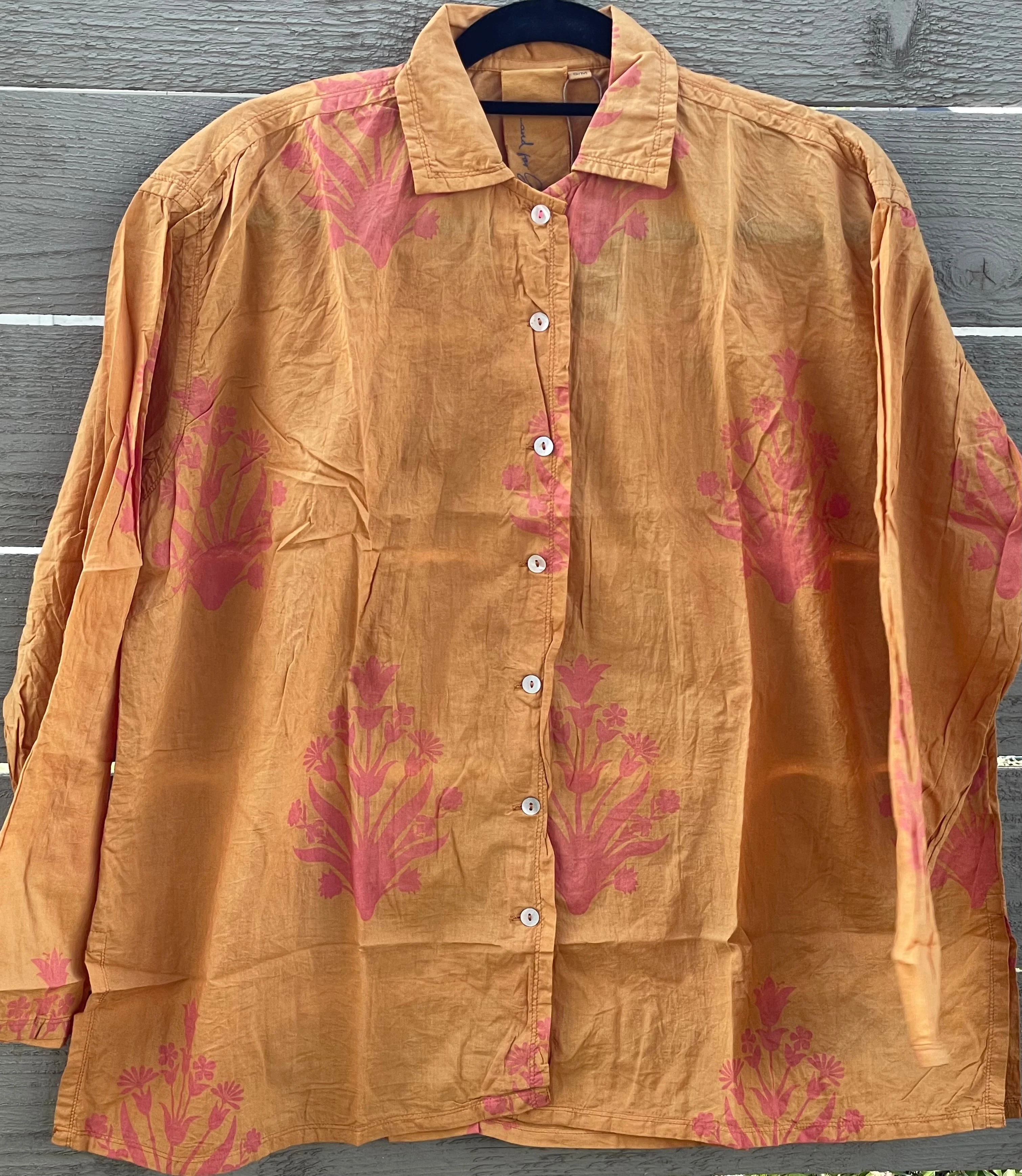 Relaxed Boyfriend Shirt - Cameo Floral Overdye Fawn - Image 7