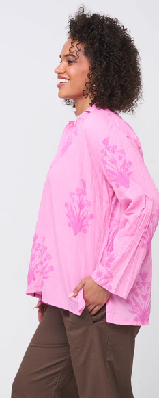 Relaxed Boyfriend Shirt - Cameo Floral Overdye Petal Pink - Image 4