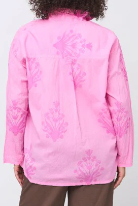 Relaxed Boyfriend Shirt - Cameo Floral Overdye Petal Pink - Image 5