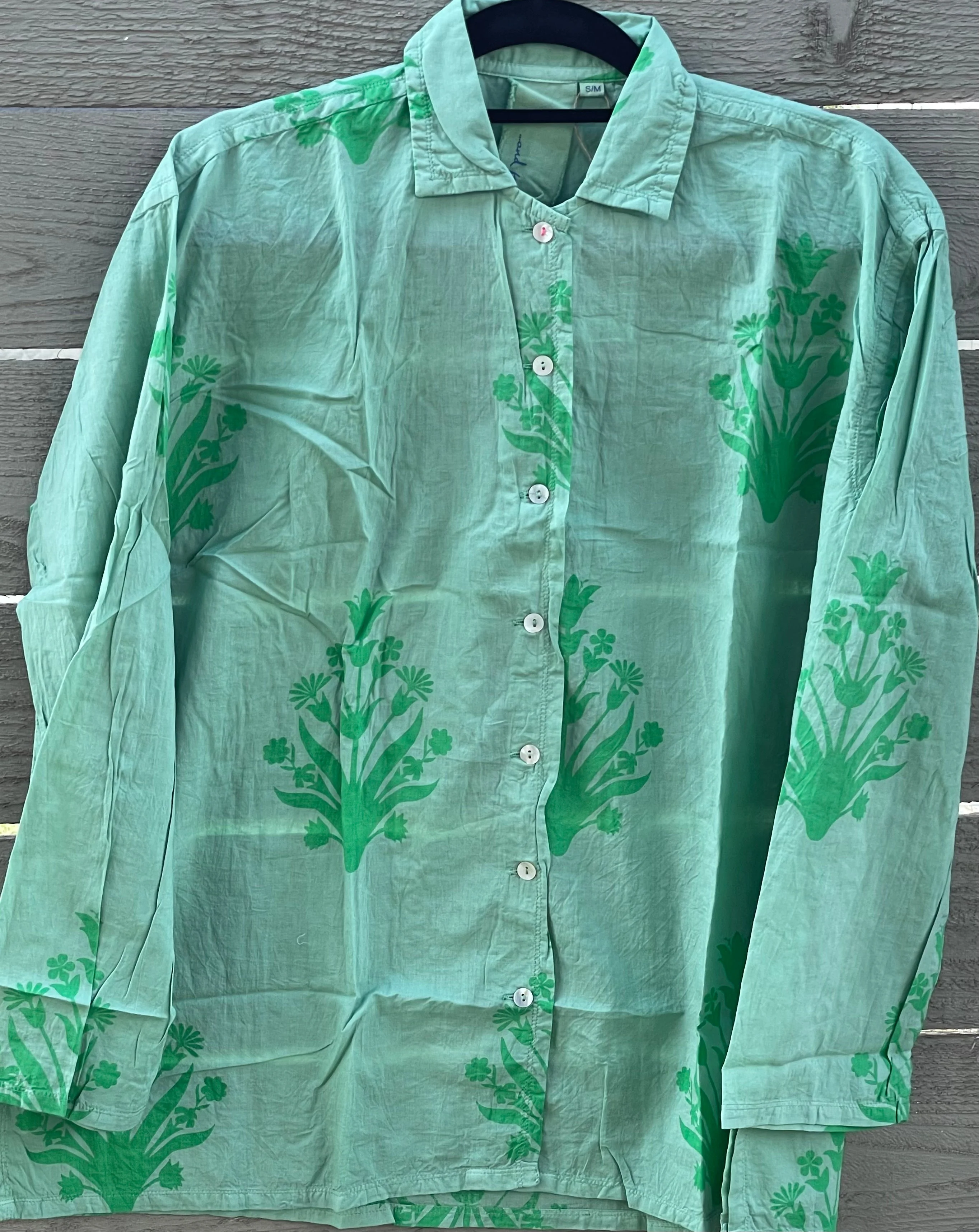 Relaxed Boyfriend Shirt - Cameo Floral Overdye Watercress - Image 7