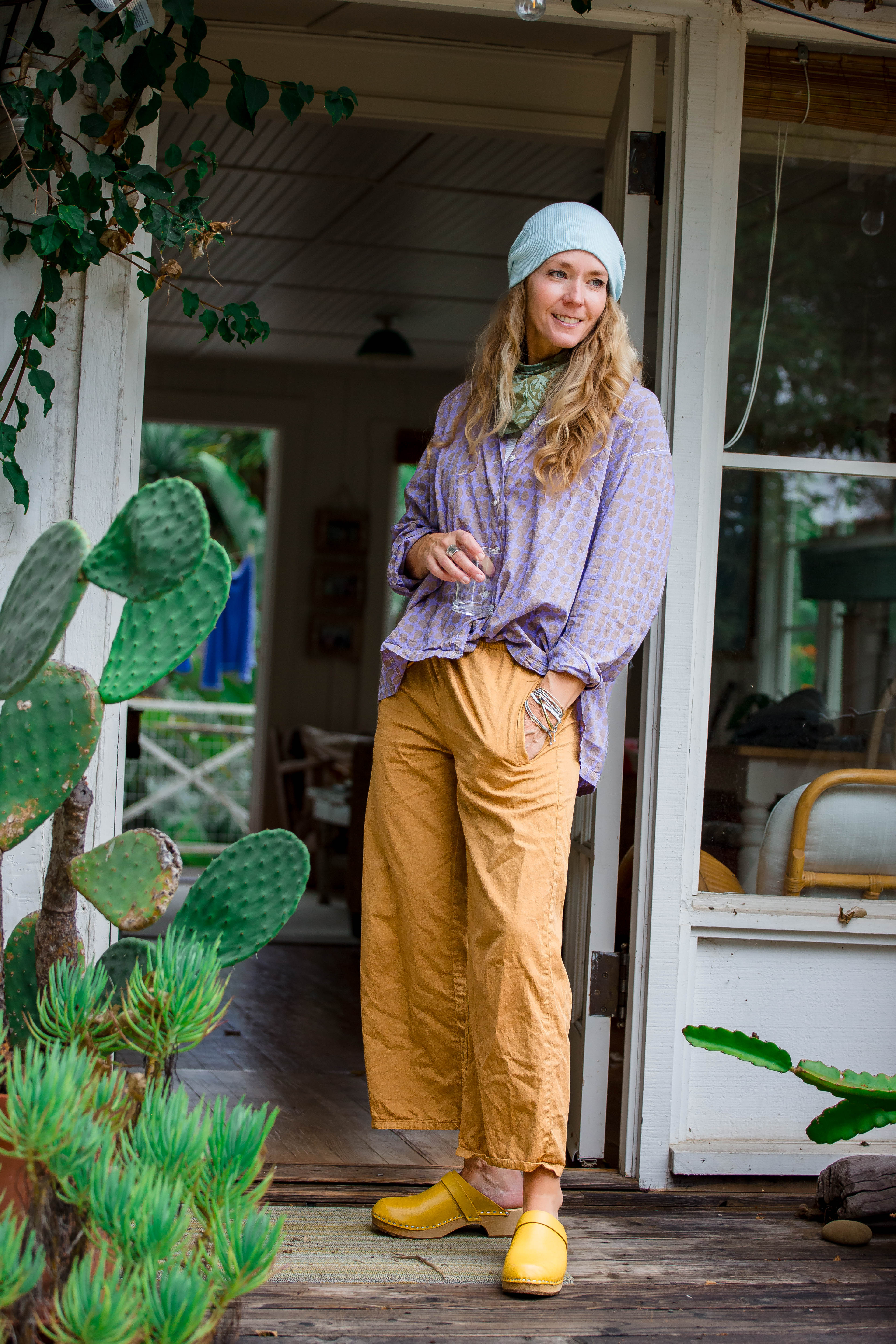 Relaxed Boyfriend Shirt Messy Dot - Lavender Overdye - Image 2