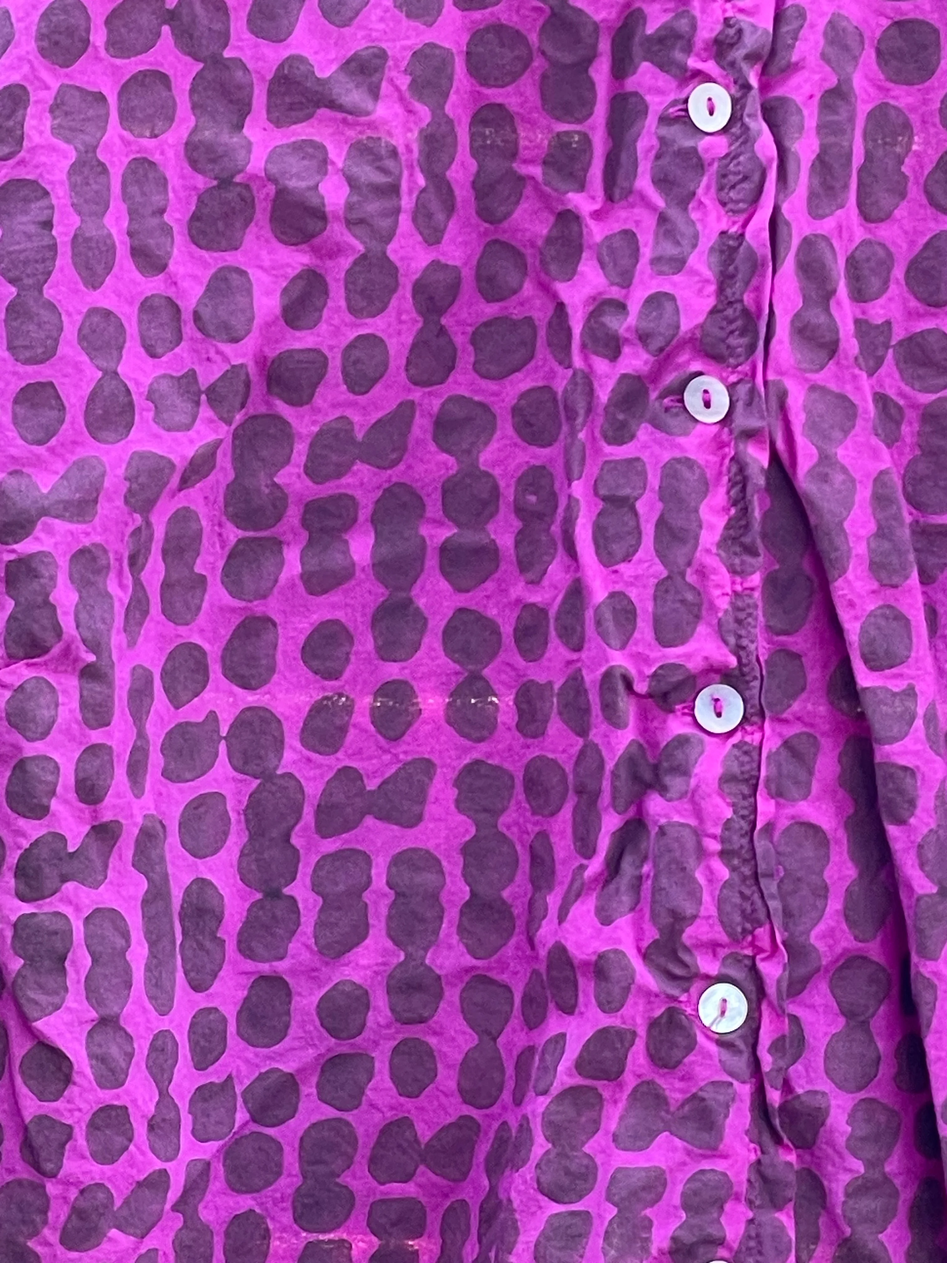 Relaxed Boyfriend Shirt Messy Dot - Overdye Magenta - Image 6