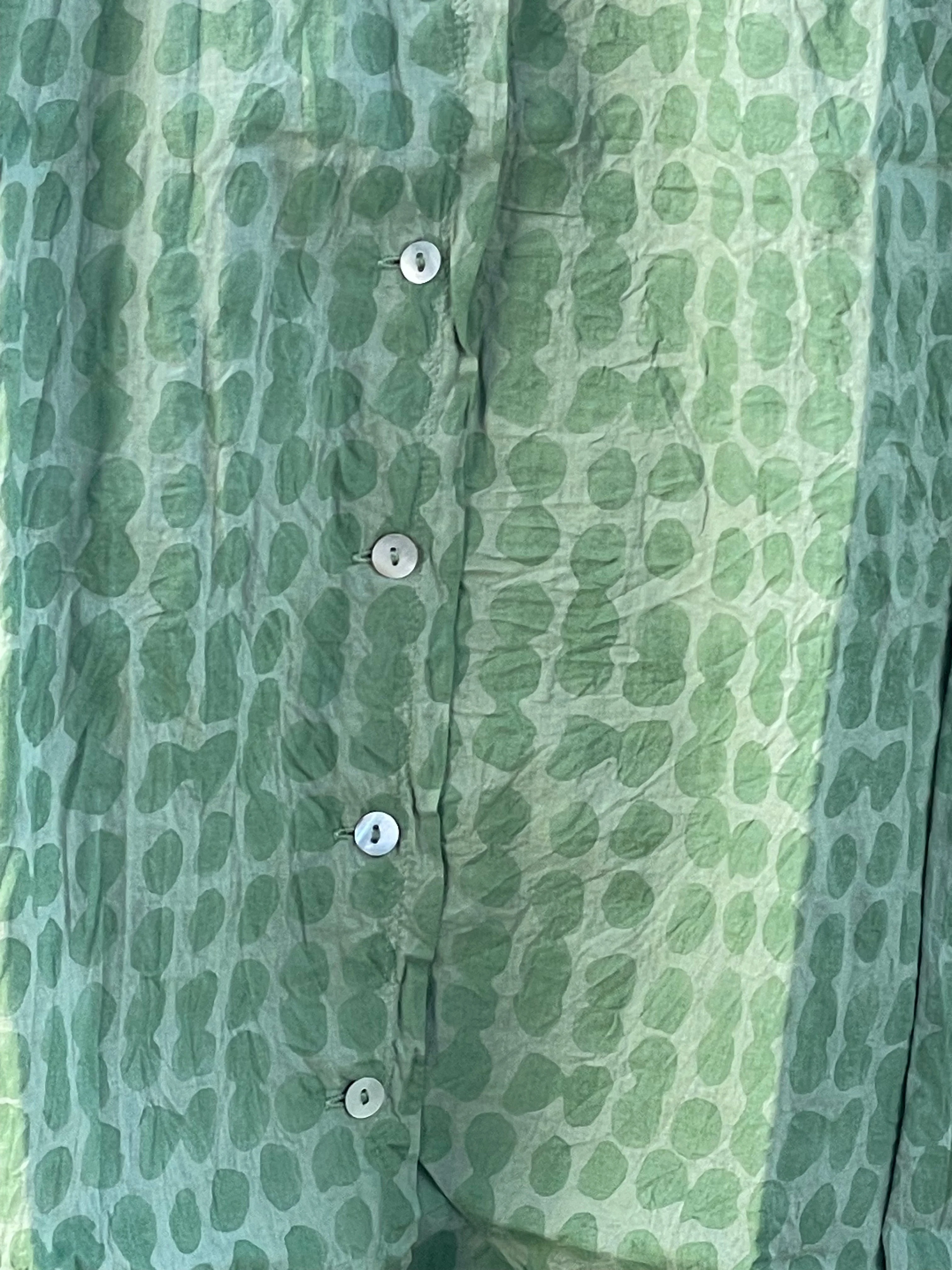 Relaxed Boyfriend Shirt Messy Dot - Overdye Watercress - Image 6