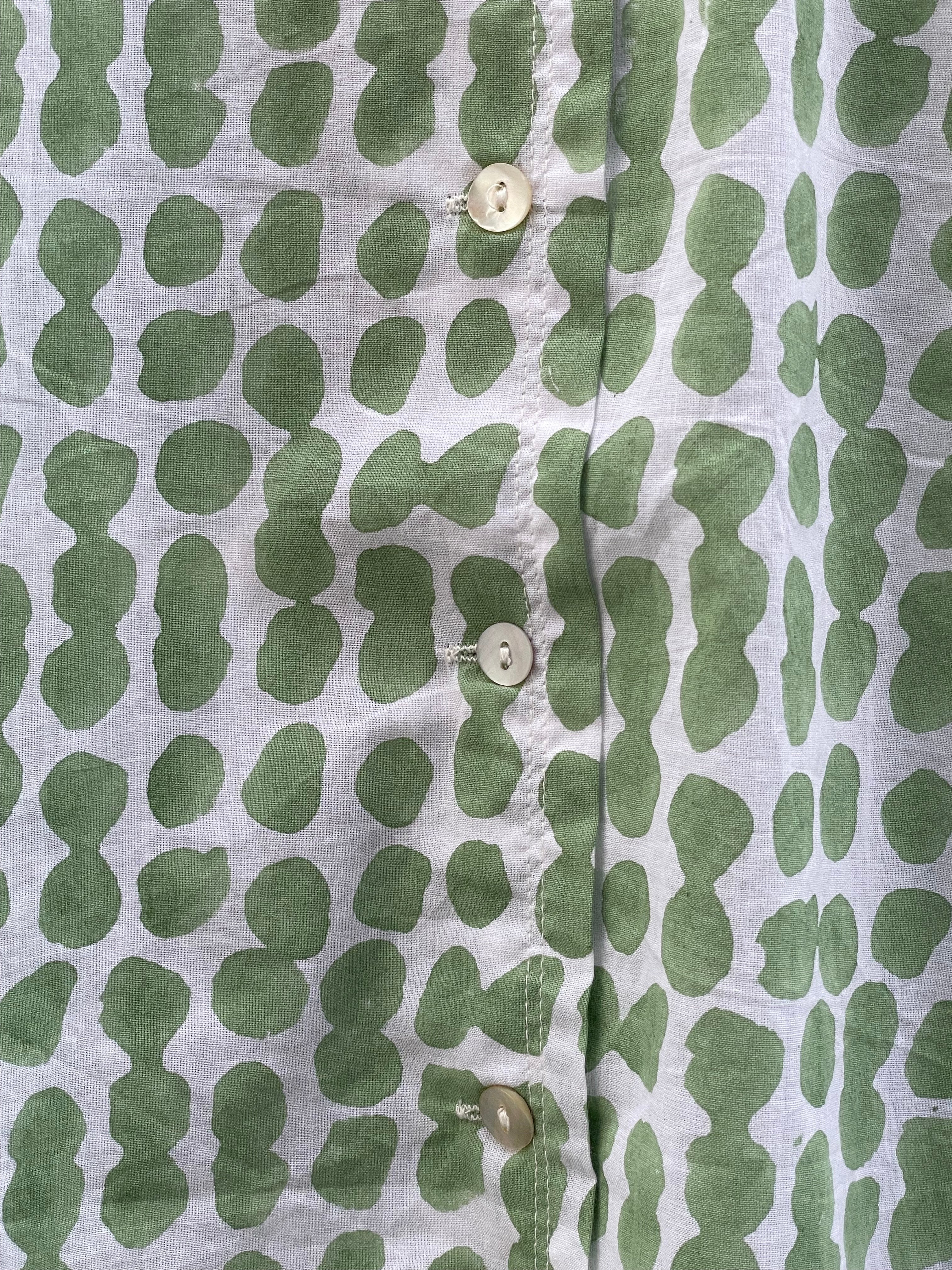 Relaxed Boyfriend Shirt Messy Dot - Watercress - Image 8