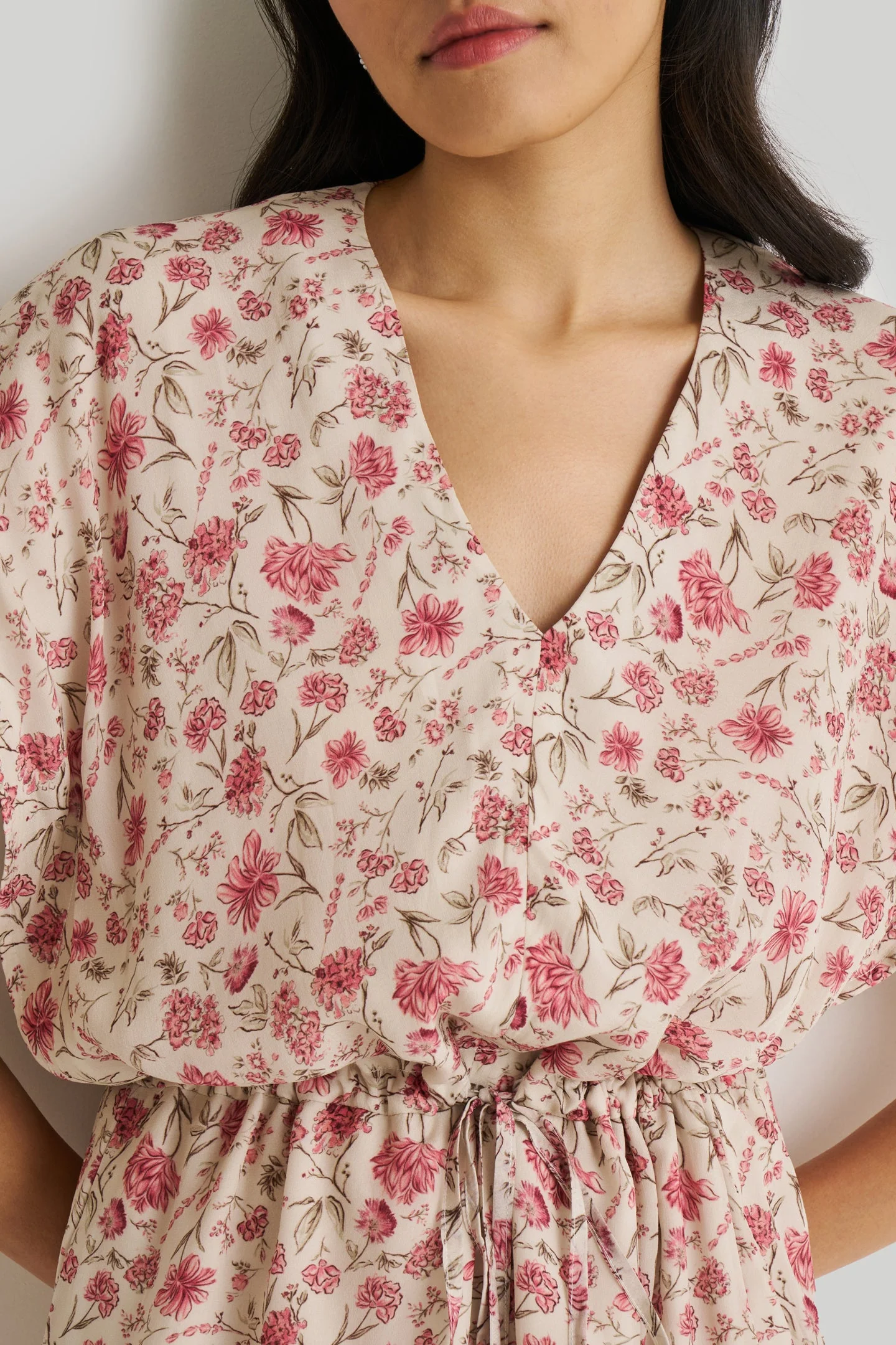 Relaxed Drawstring Floral Dress - Image 4