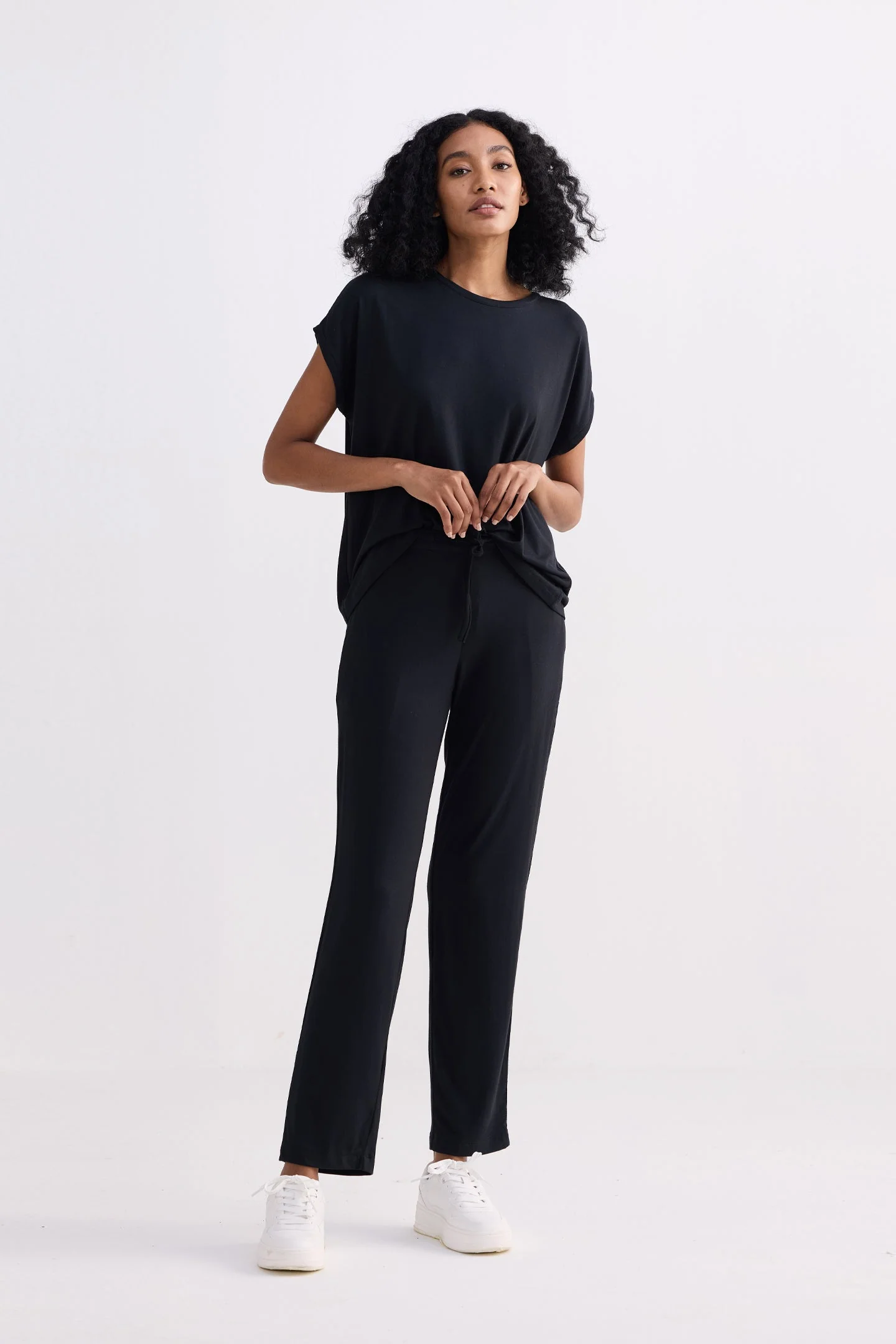 Relaxed Tee Set in Black - Image 3