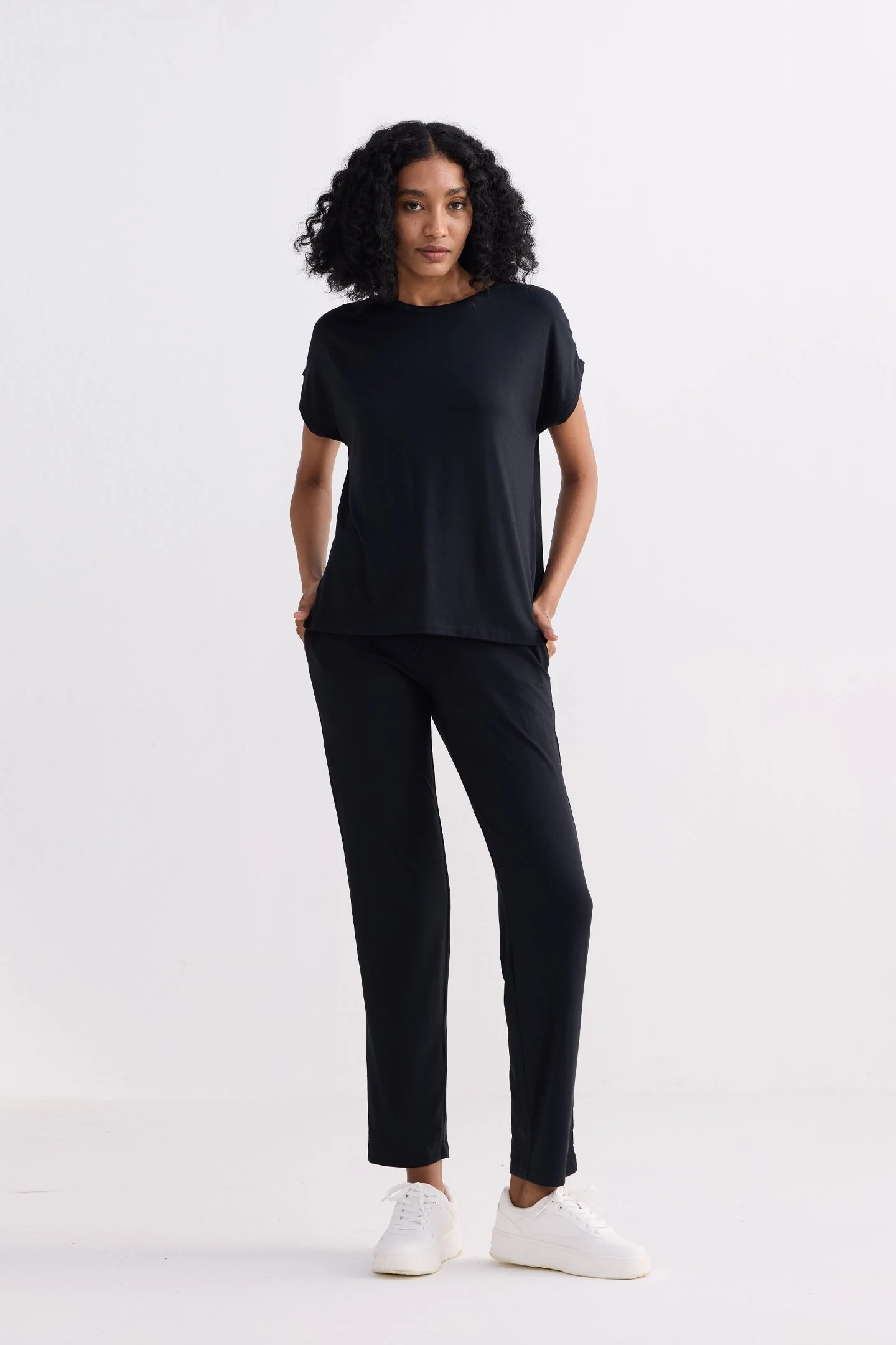 Relaxed Tee Set in Black - Image 4