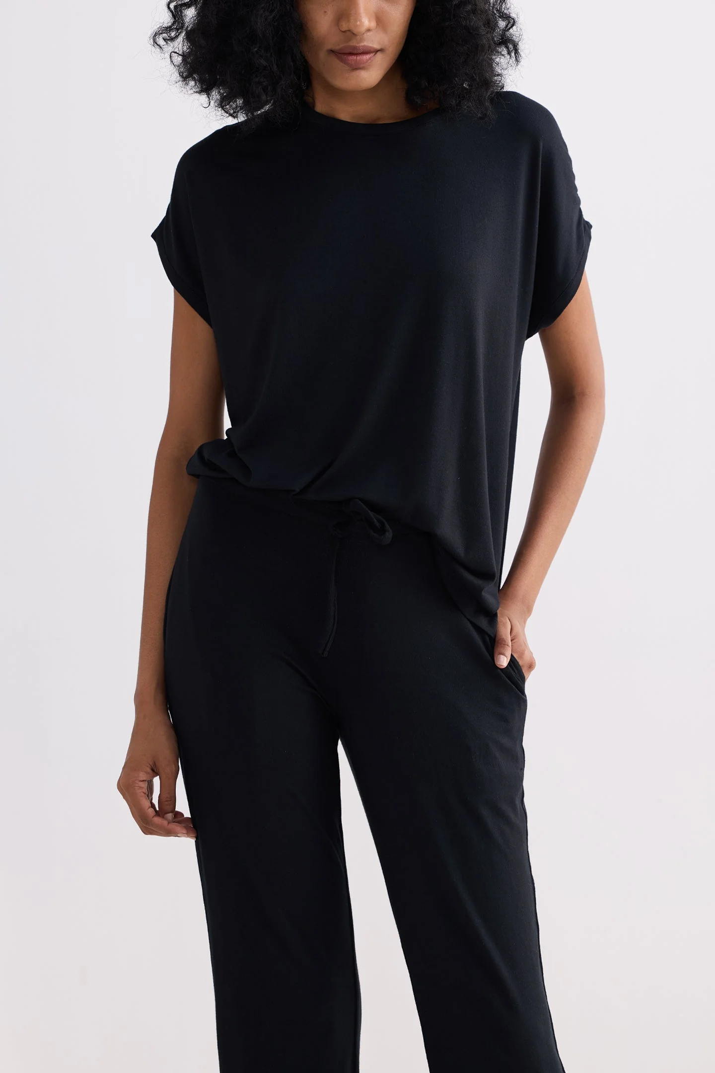 Relaxed Tee Set in Black - Image 5