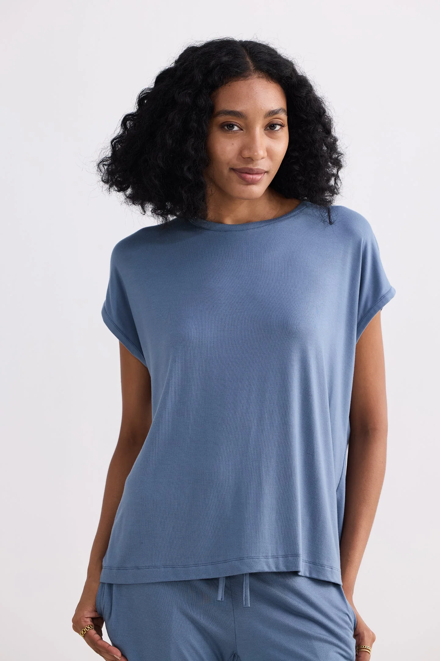 Relaxed Tee Set in Blue - Image 2