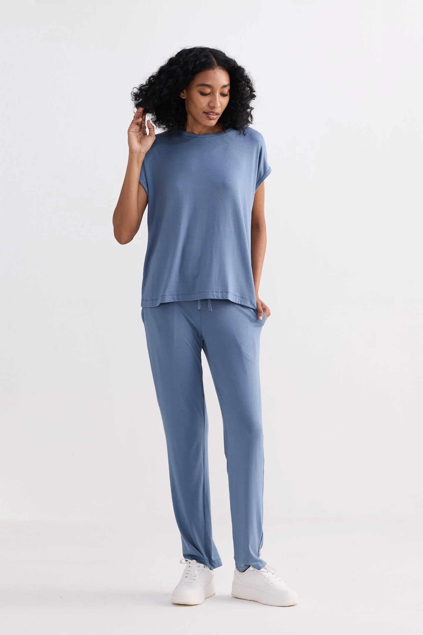 Relaxed Tee Set in Blue - Image 4