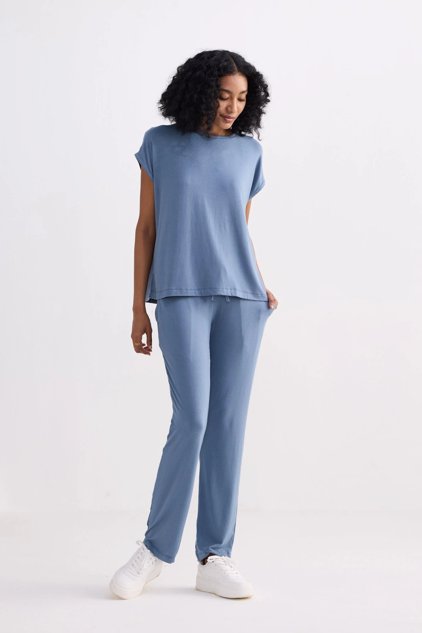 Relaxed Tee Set in Blue - Image 5