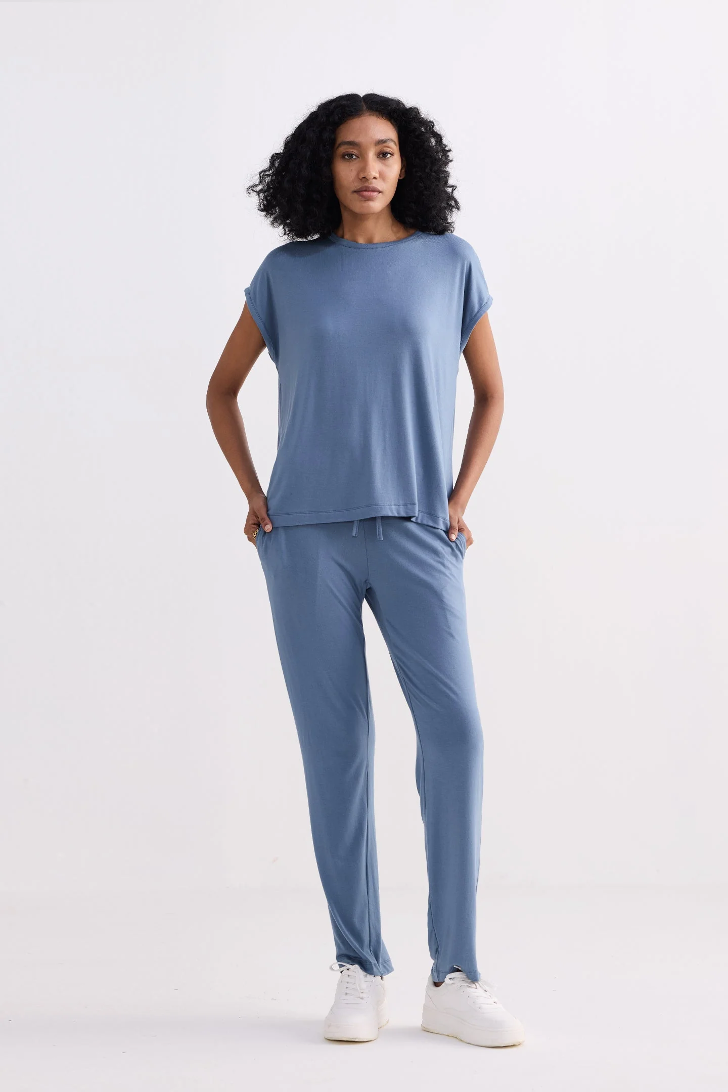 Relaxed Tee Set in Blue - Image 6
