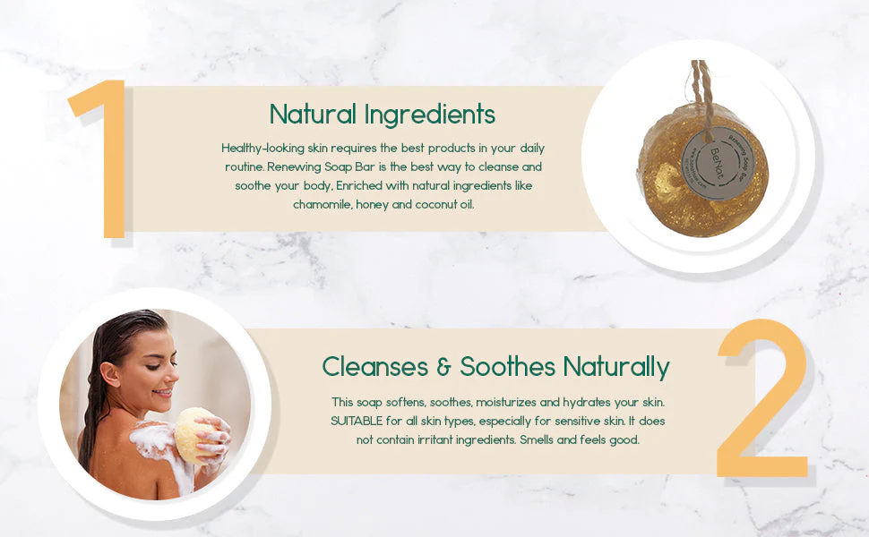 Renewing Soap Bar. Chamomile, Honey, and Coconut Oil. - Image 6