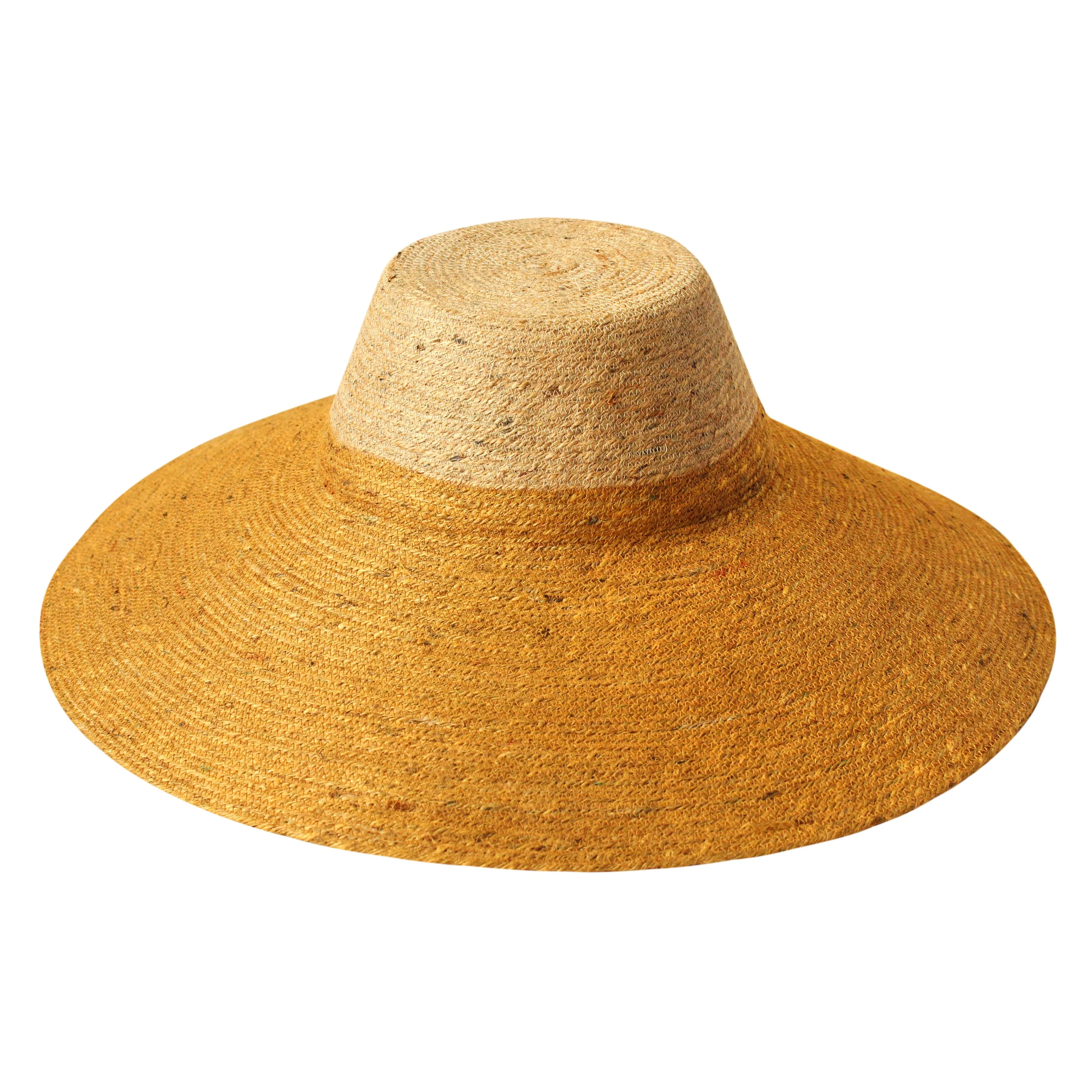 RIRI DUO Jute Handwoven Straw Hat In Nude & Golden Yellow - Image 2