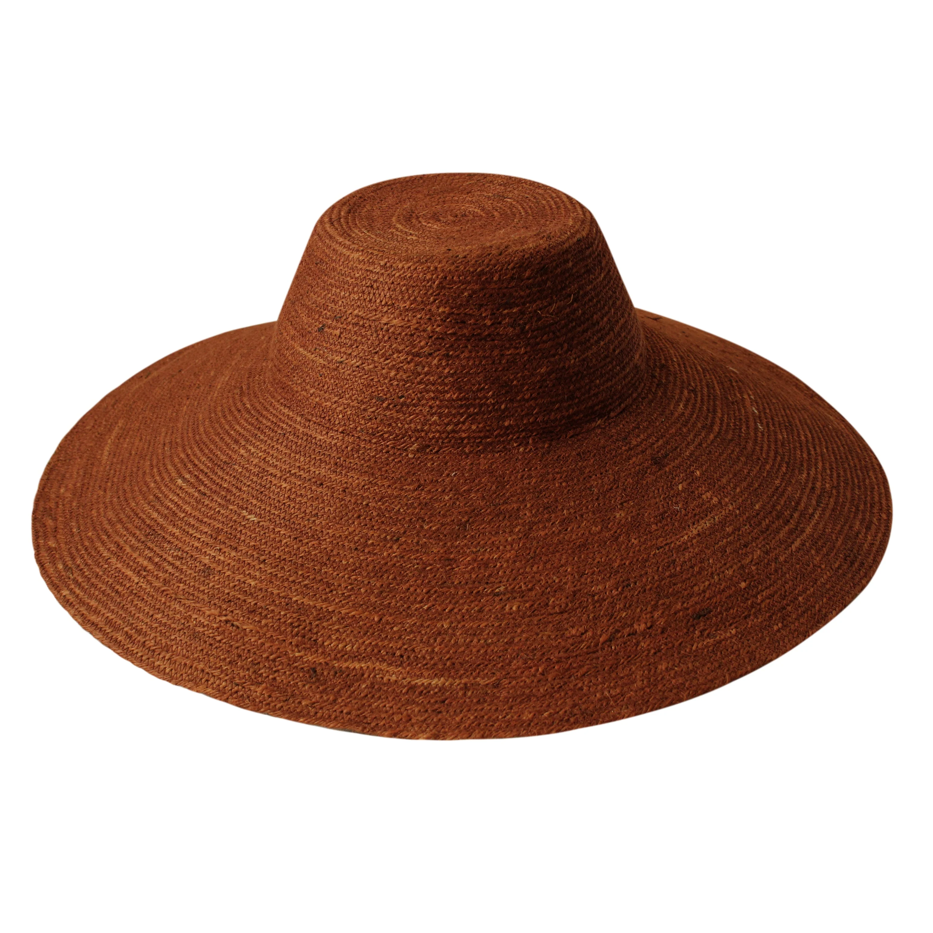 RIRI Jute Handwoven Straw Hat In Burnt Sienna - Image 2