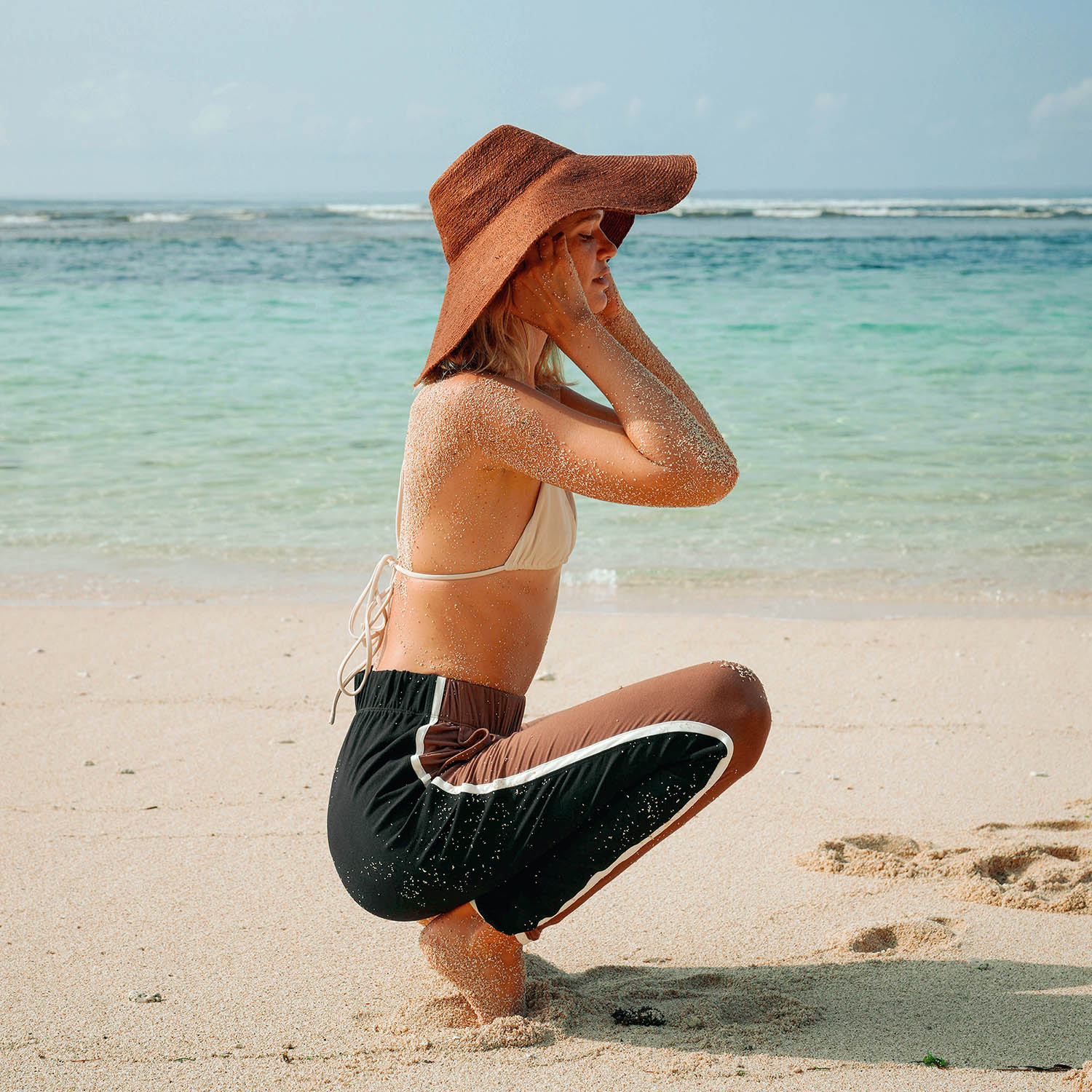 RIRI Jute Handwoven Straw Hat In Burnt Sienna - Image 5