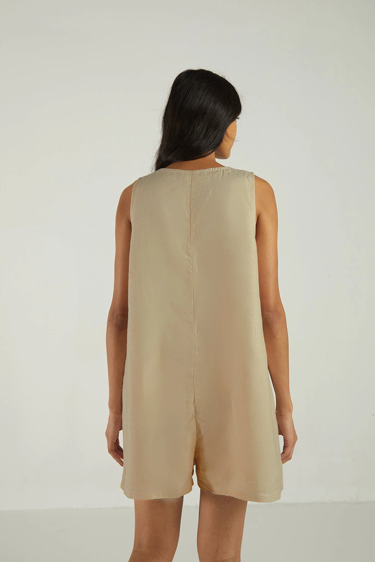 Romp and Play Romper In Neutral Beige - Image 2