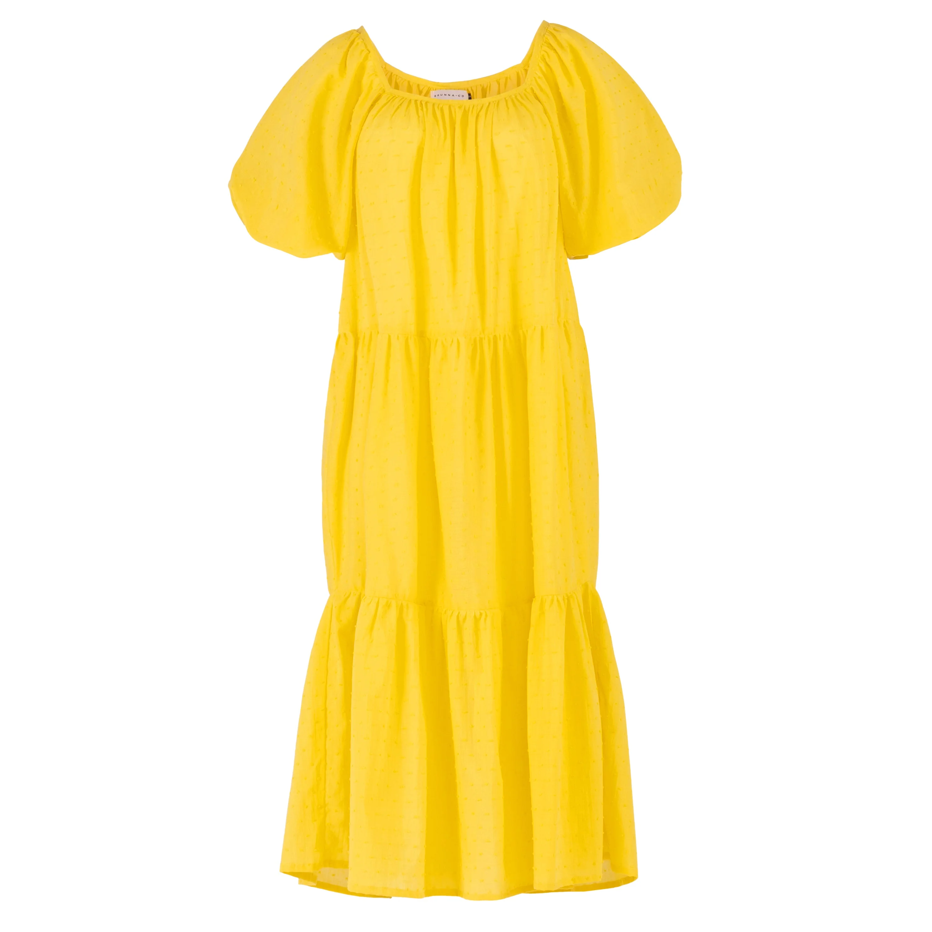 ROSEMARY Dotted Cotton Dress, in Sunflower Yellow - Image 5