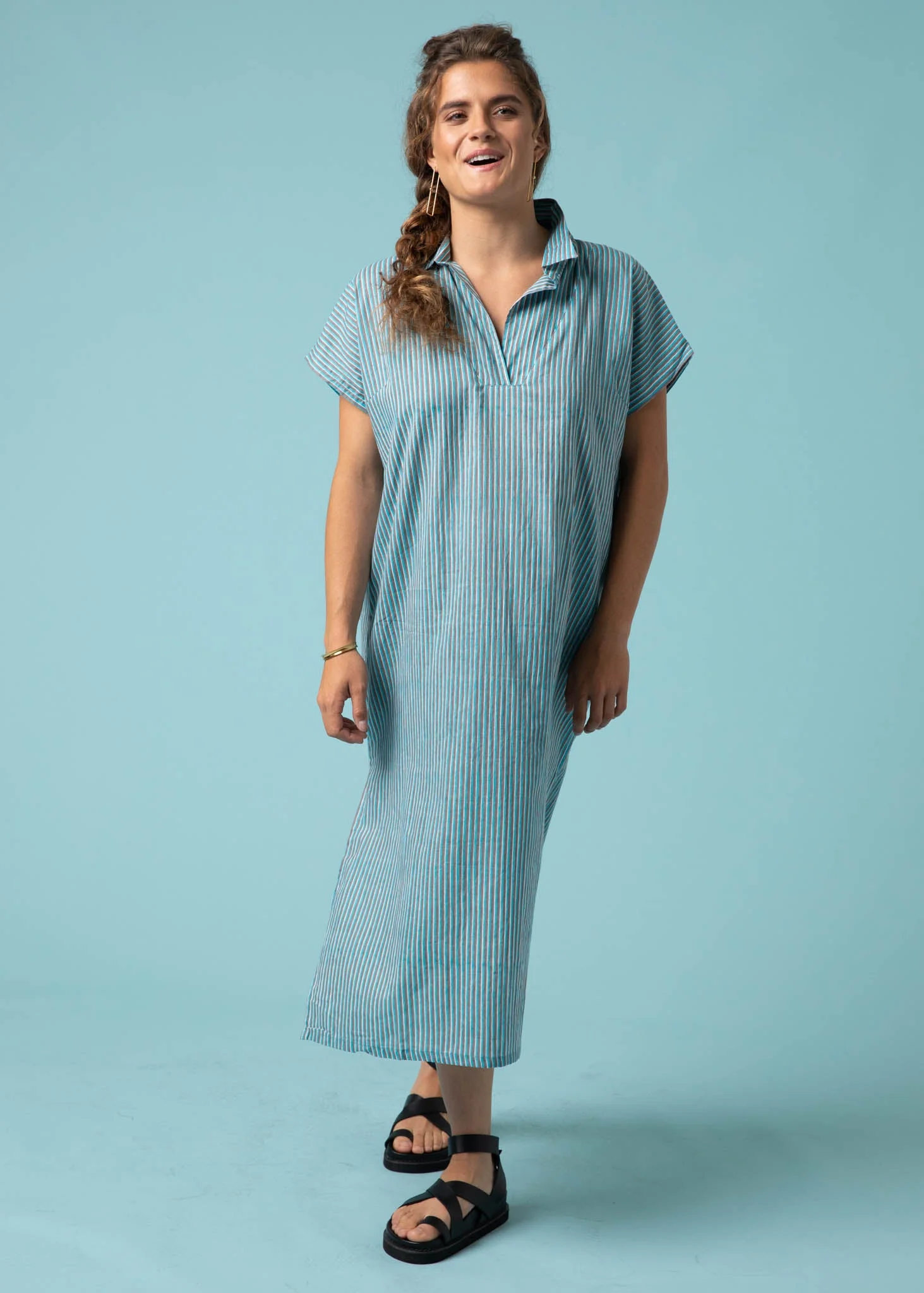 Scout Caftan - Sky Multi Double Stripe - Image 3