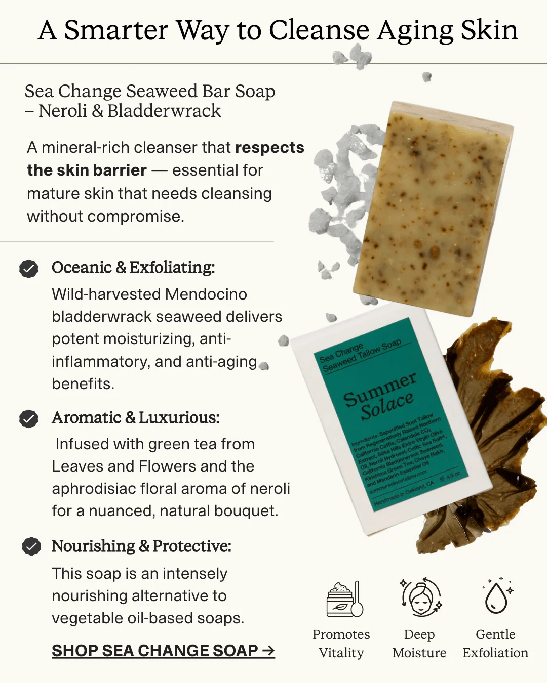 Sea Change Seaweed Bar – Neroli & Bladderwrack for Mineral-Rich Cleansing - Image 9