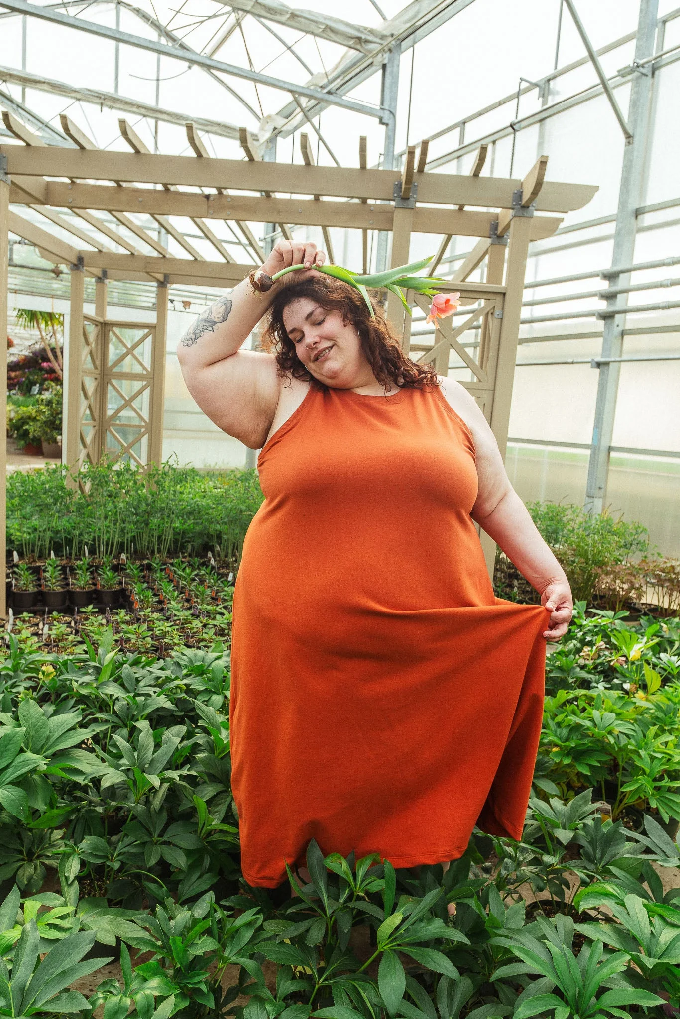 Serena Dress in Persimmon - Image 5
