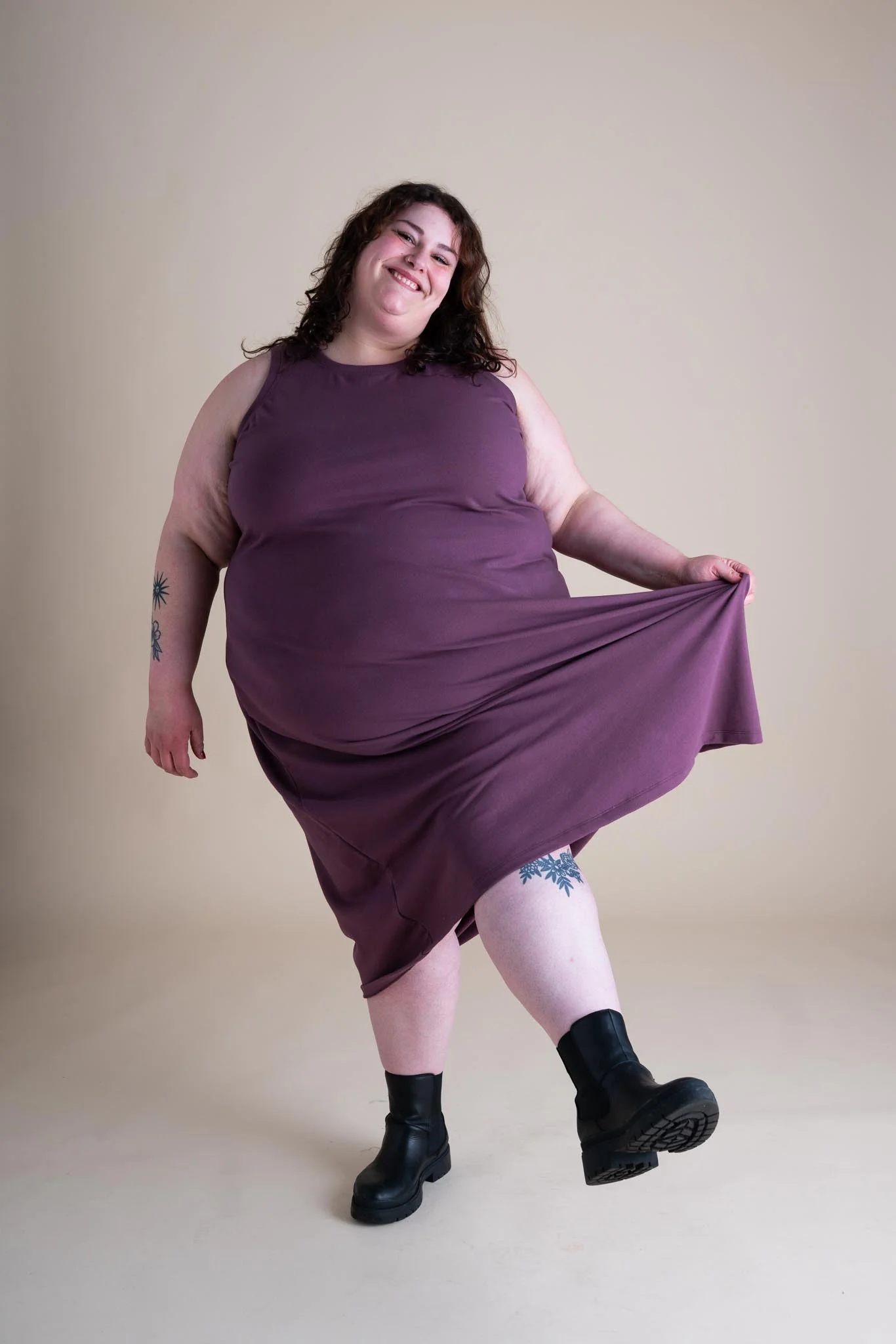 Serena Dress in Plum - Image 2
