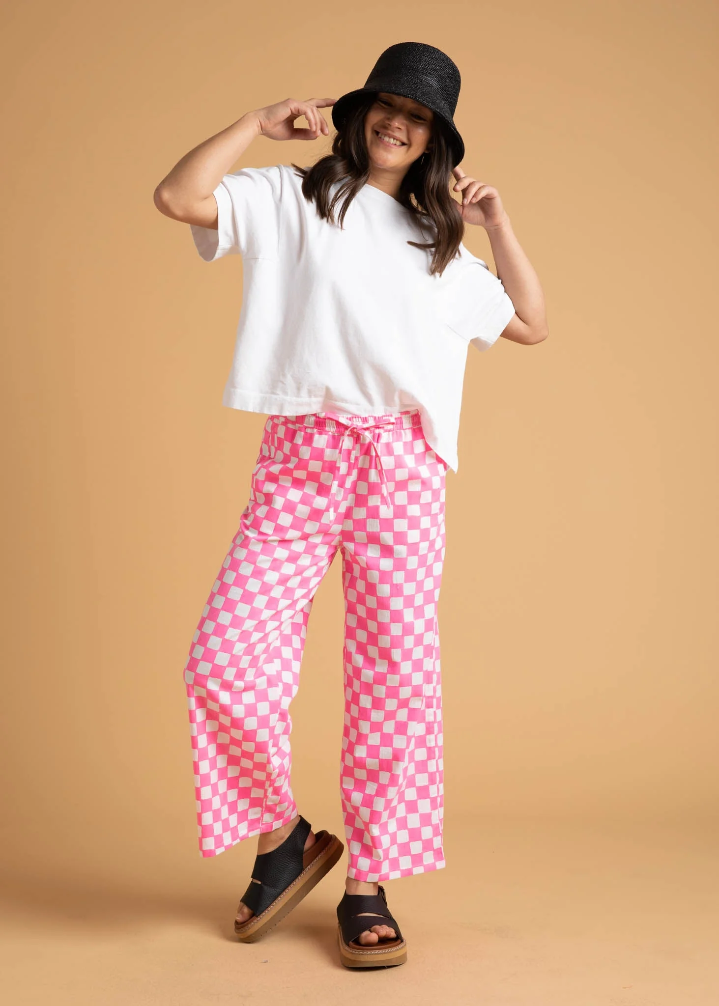 Shore Pant -  Checkerboard Neon Pink - Image 2