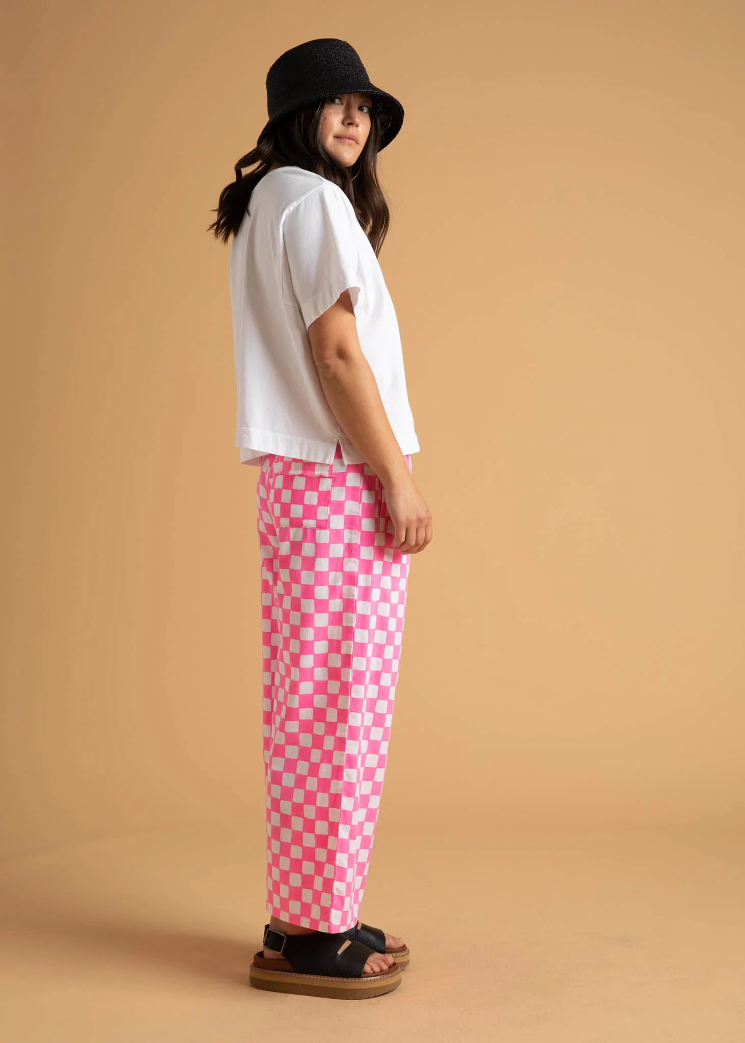 Shore Pant -  Checkerboard Neon Pink - Image 4