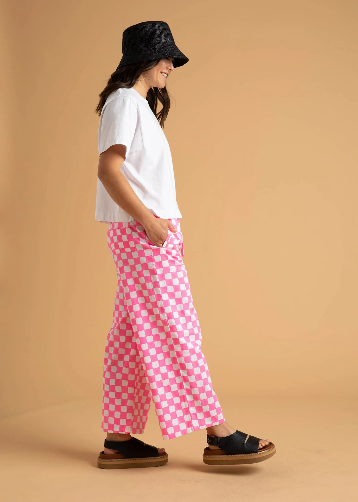 Shore Pant -  Checkerboard Neon Pink - Image 5