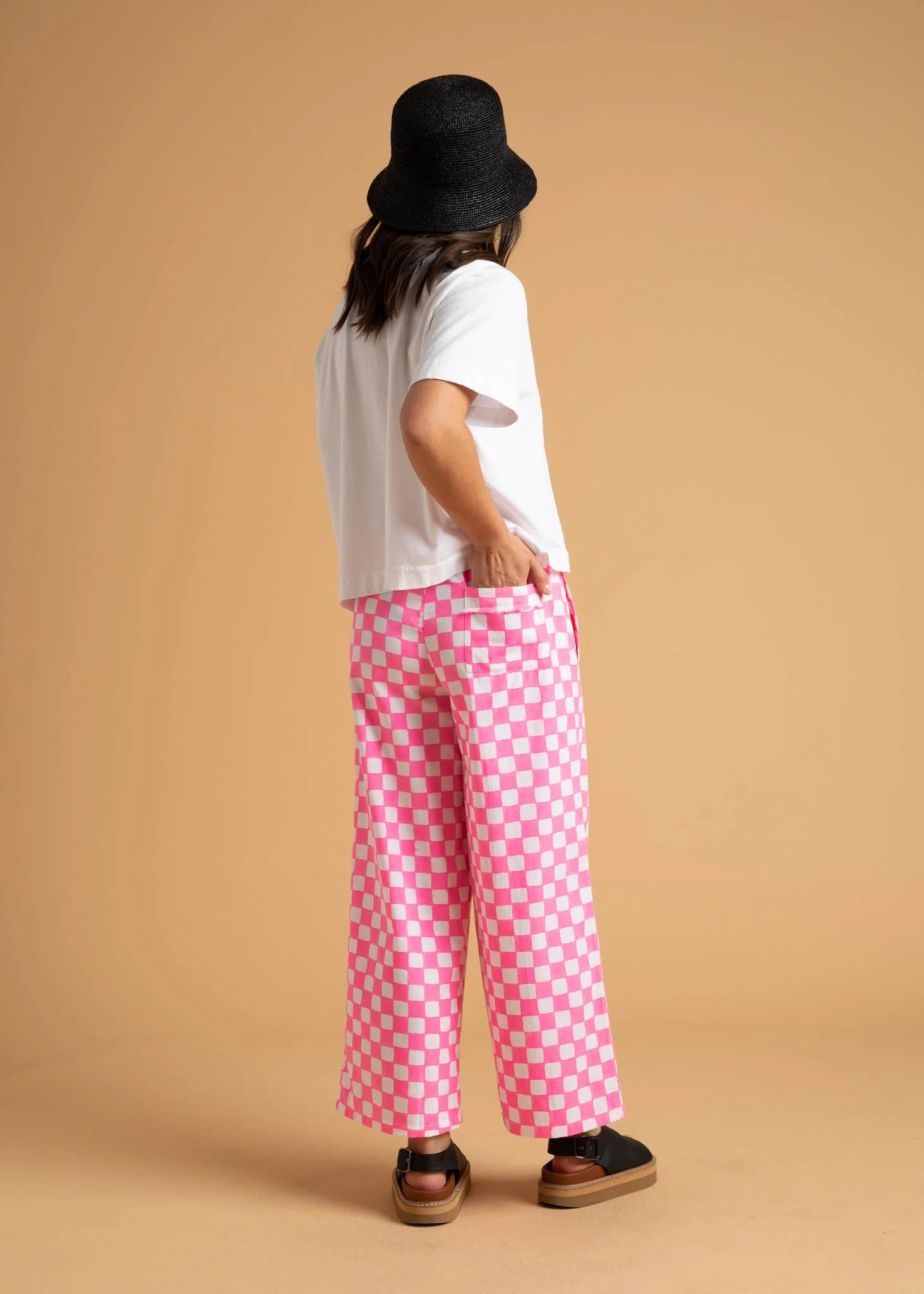 Shore Pant -  Checkerboard Neon Pink - Image 6