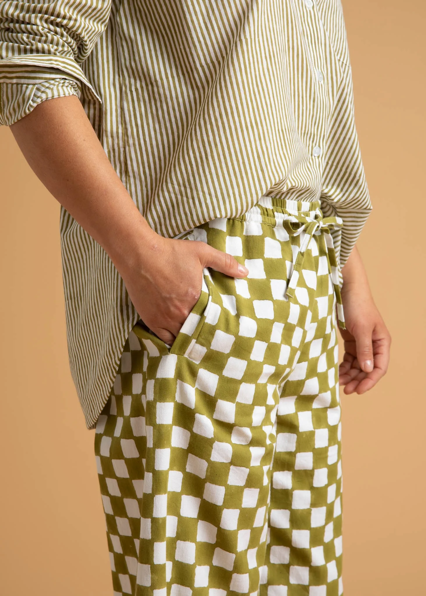 Shore Pant - Checkerboard Olive Oil - Image 4