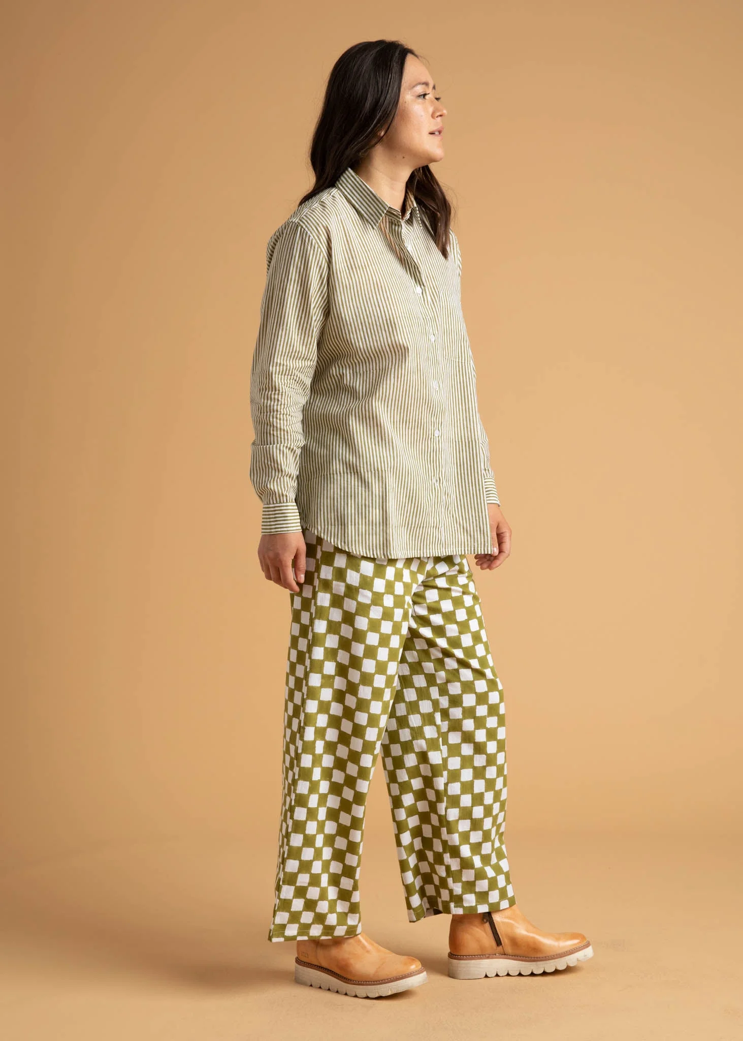 Shore Pant - Checkerboard Olive Oil - Image 6