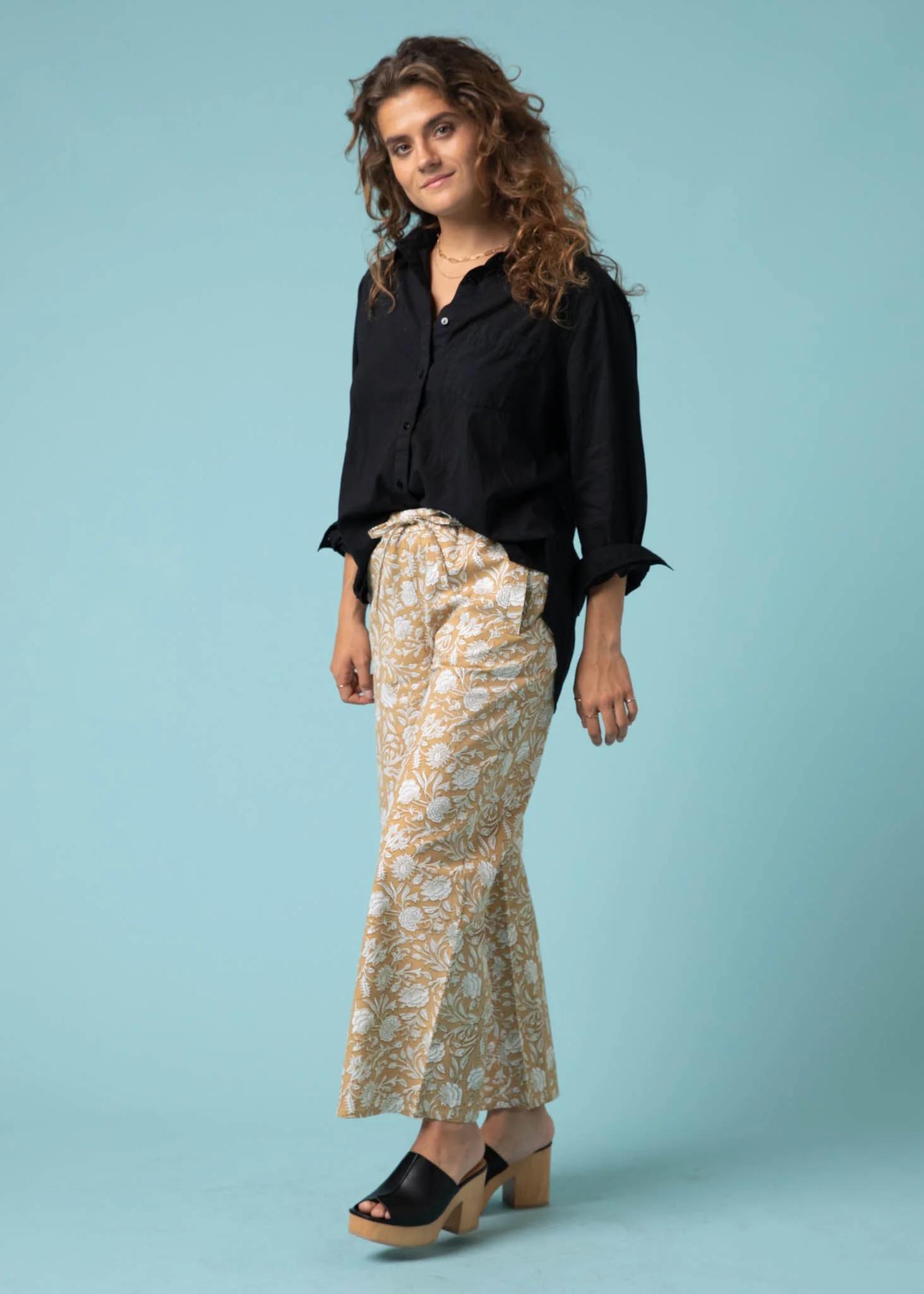 Shore Pant - Floral Escape in Baked Clay & Olive Oil - Image 3