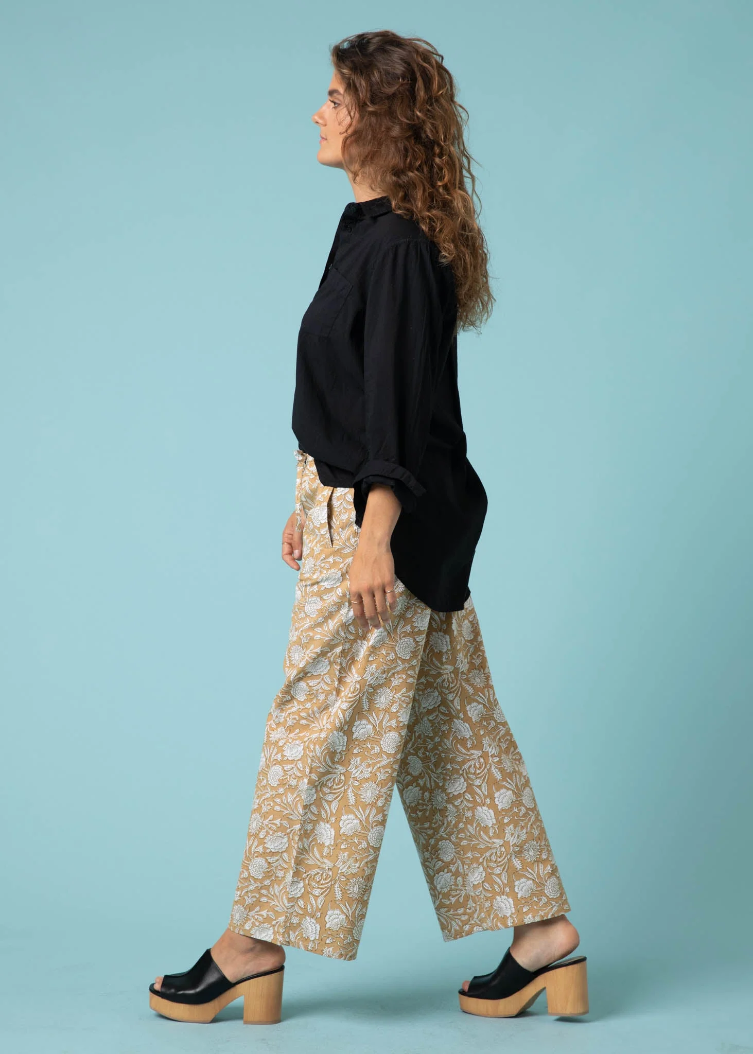 Shore Pant - Floral Escape in Baked Clay & Olive Oil - Image 5