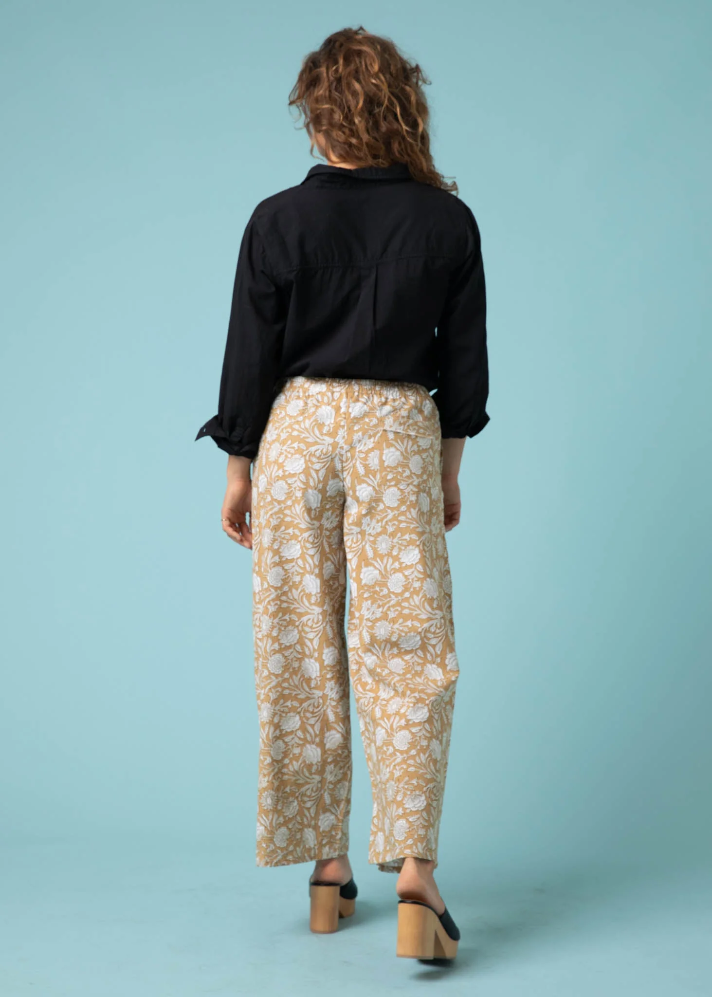 Shore Pant - Floral Escape in Baked Clay & Olive Oil - Image 6