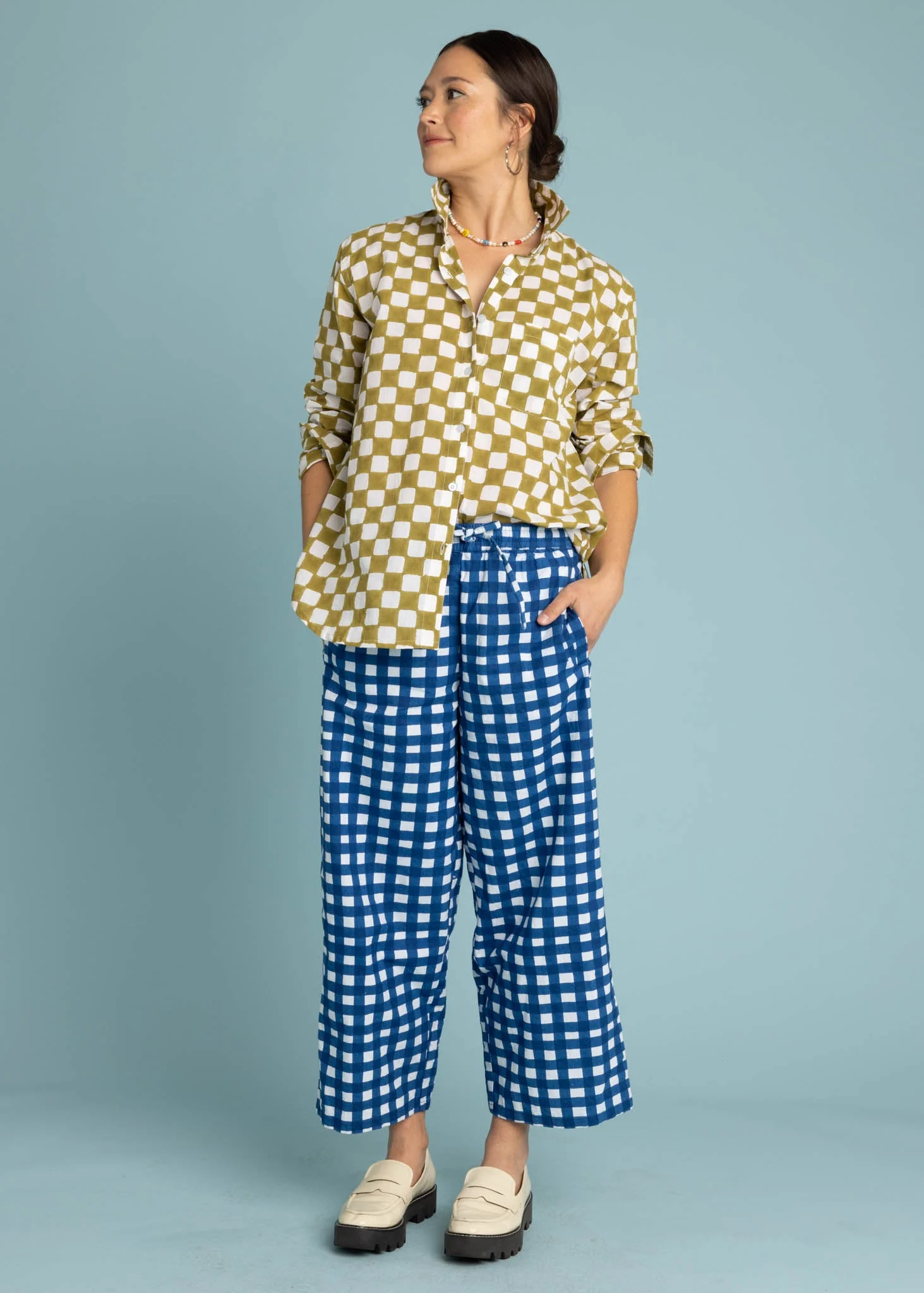 Shore Pant - Gingham Picnic Coastal Blue - Image 10