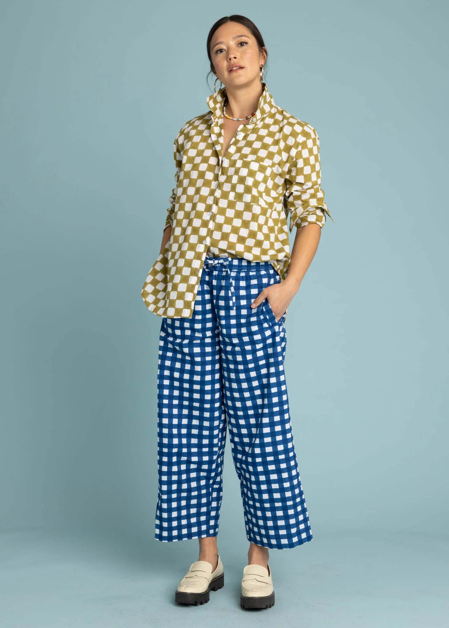 Shore Pant - Gingham Picnic Coastal Blue - Image 11