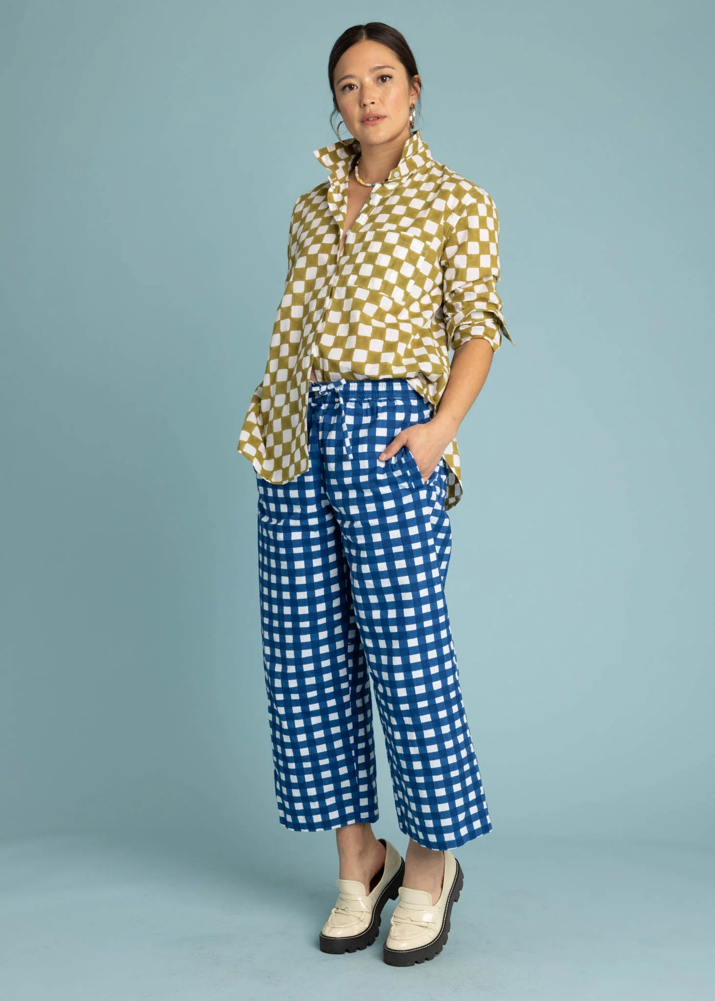 Shore Pant - Gingham Picnic Coastal Blue - Image 7