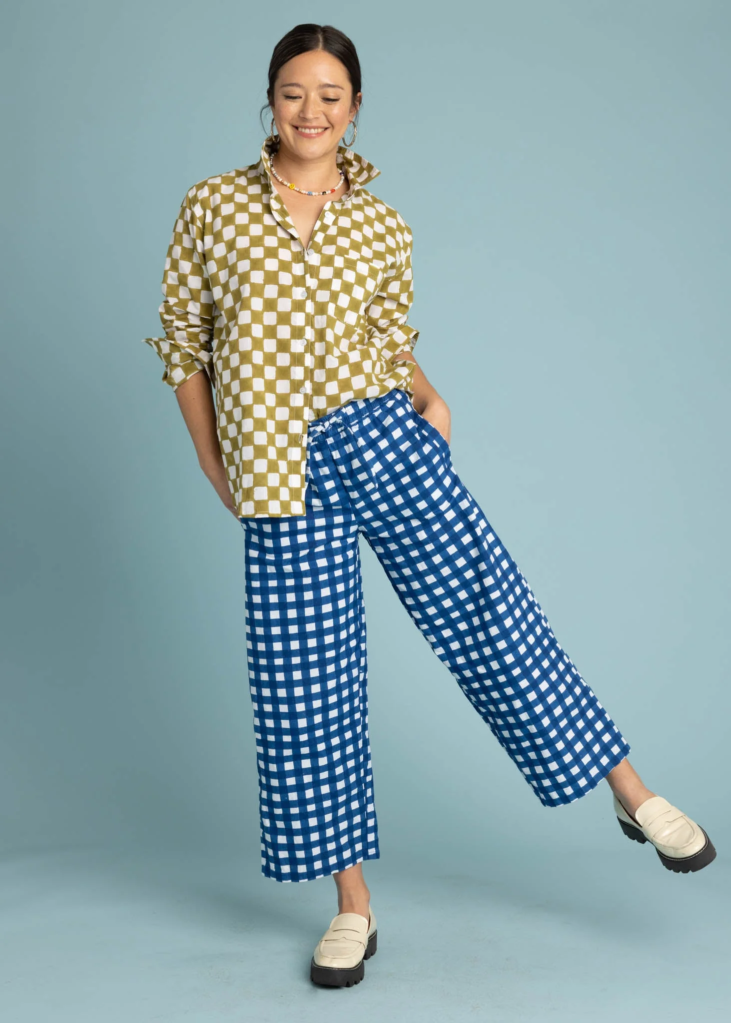 Shore Pant - Gingham Picnic Coastal Blue - Image 8
