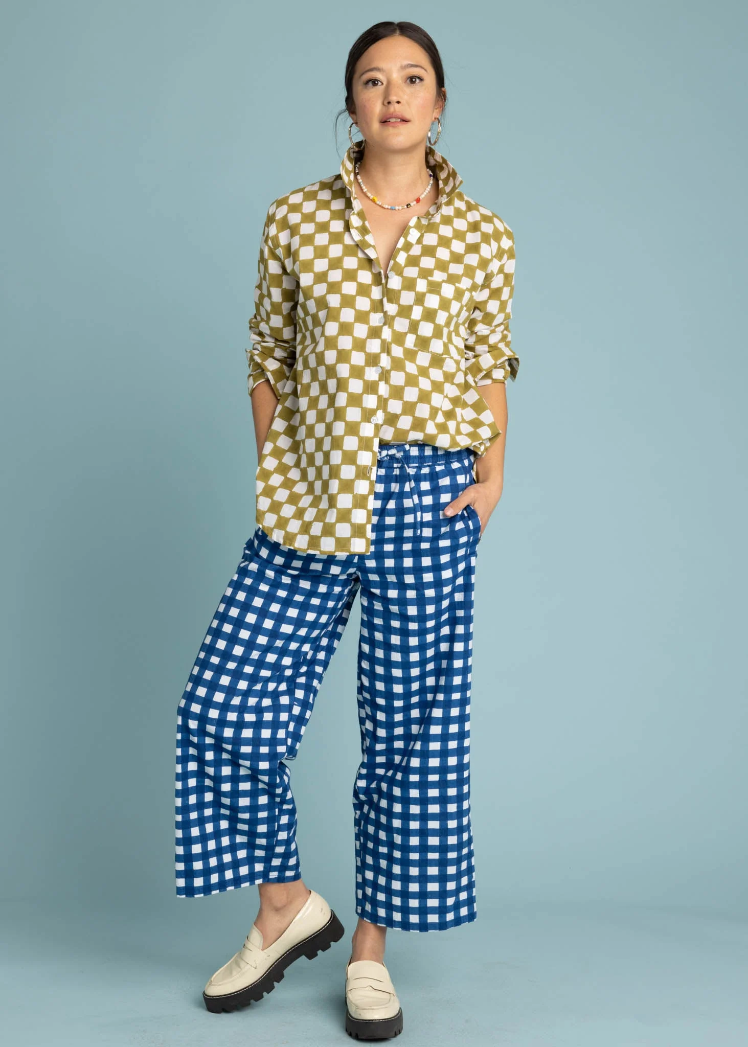 Shore Pant - Gingham Picnic Coastal Blue - Image 9
