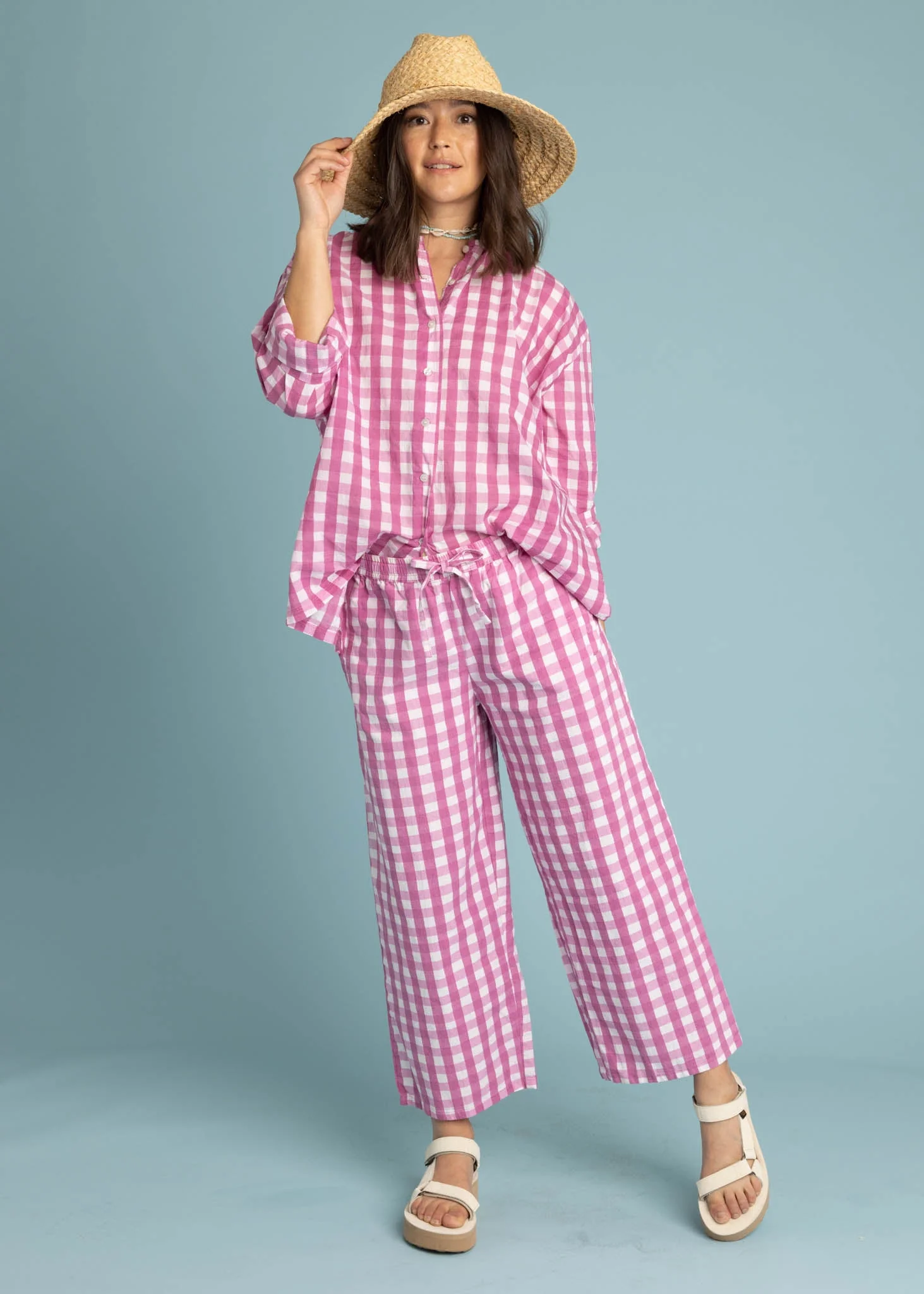 Shore Pant - Gingham Picnic Dahlia - Image 4