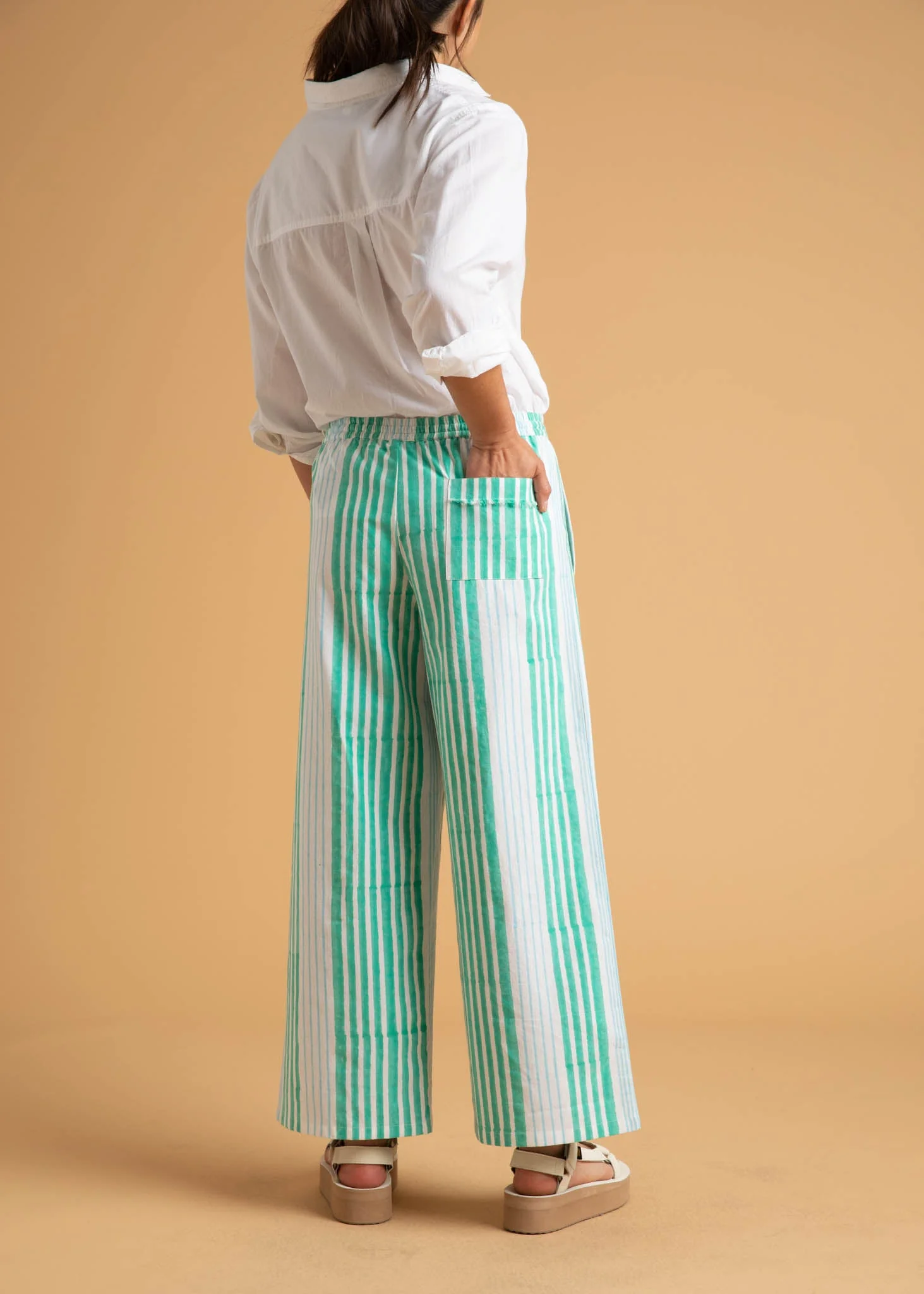 Shore Pant - Mixed Up Stripe - Seaglass & Cerulean - Image 5