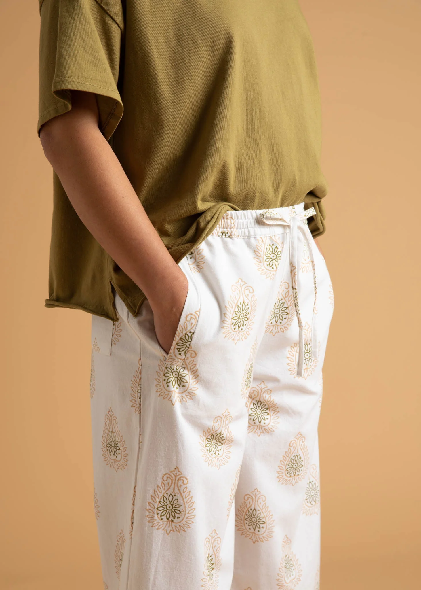 Shore Pant - Totem Paisley Baked Clay & Olive Oil - Image 4