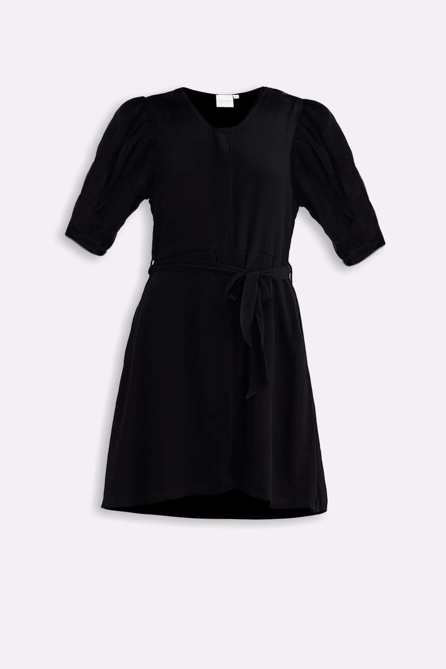 Short Dress with a Waist-tie in Black - Image 11