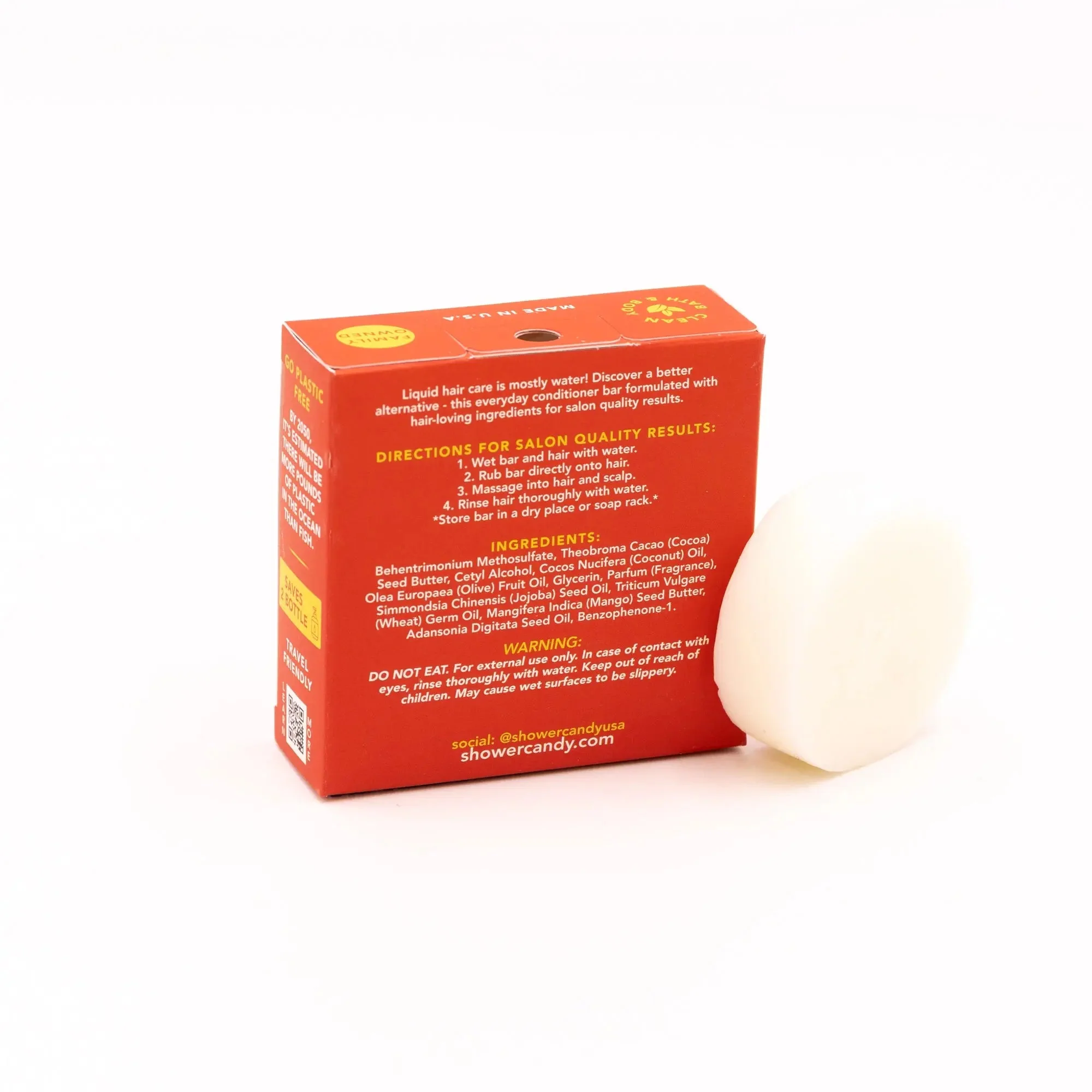 Shower Candy Pineapple Mango Conditioner Bar – Moisturizing Solid Conditioner for All Hair Types - Image 2
