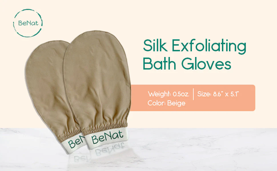 Silk Exfoliating Bath Gloves - Image 3