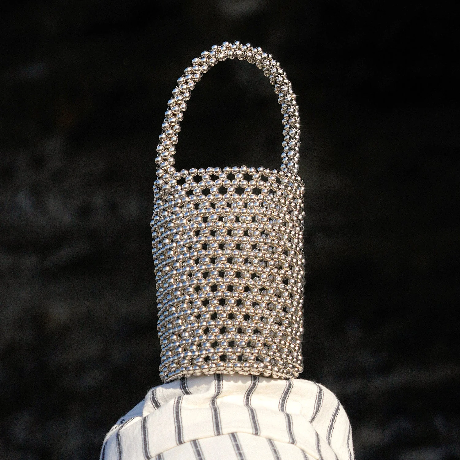 SILVA Metallic Beads Bucket Bag - Image 2